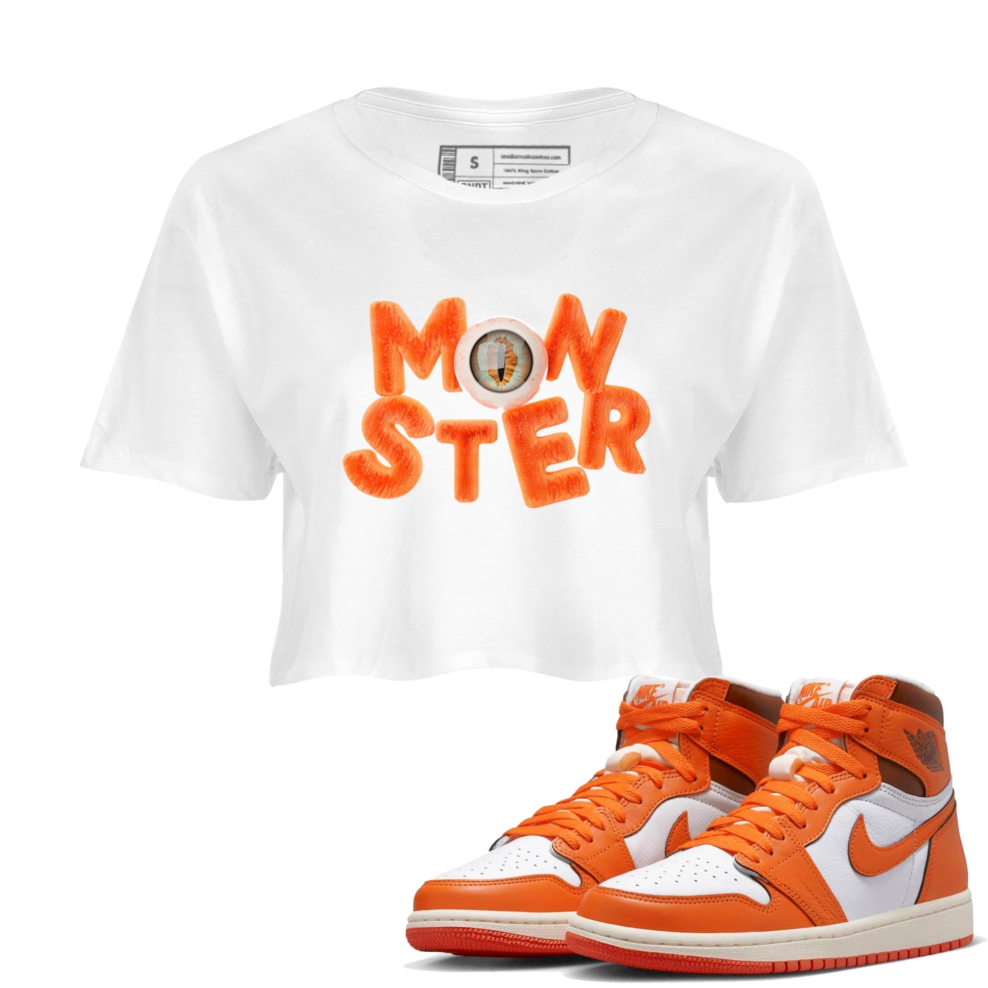 Air Jordan 1 Starfish shirt to match jordans Monster Streetwear Sneaker Shirt AJ1Starfish Drip Gear Zone Sneaker Matching Clothing White 1 Crop T-Shirt Halloween Custumes