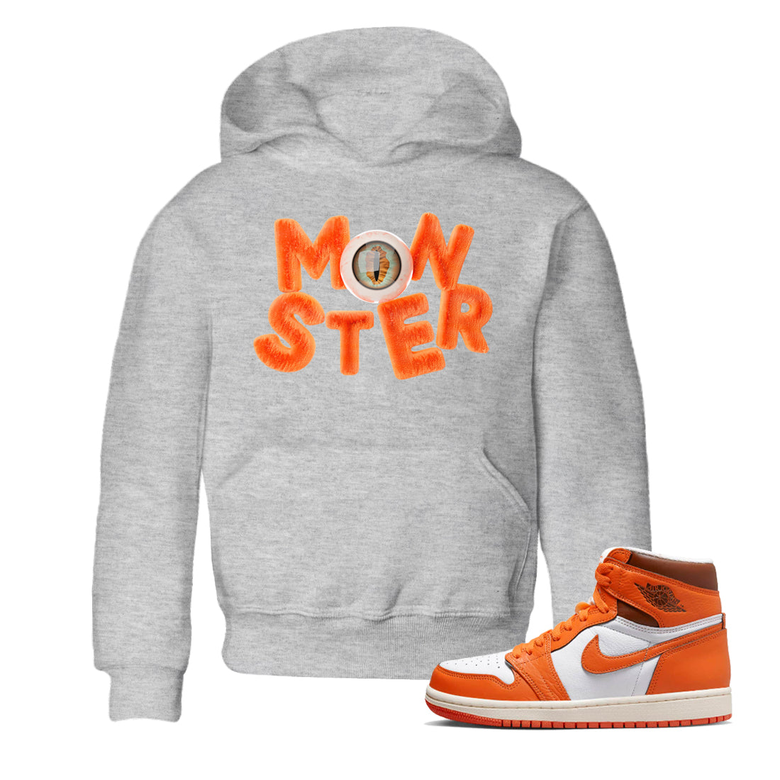 Air Jordan 1 Starfish shirt to match jordans Monster Streetwear Sneaker Shirt AJ1Starfish Drip Gear Zone Sneaker Matching Clothing Baby Toddler Heather Grey 1 T-Shirt Halloween Custumes