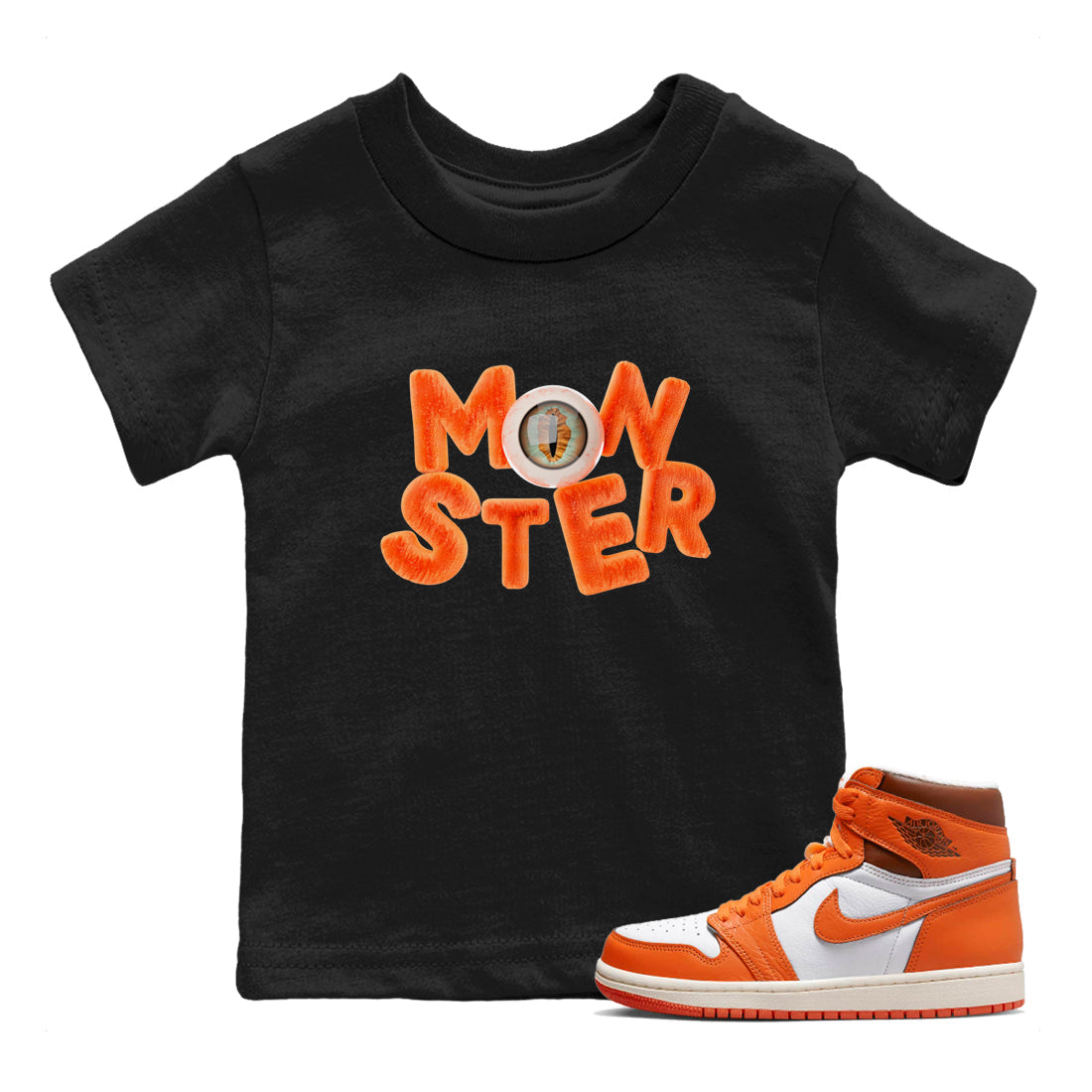 Air Jordan 1 Starfish shirt to match jordans Monster Streetwear Sneaker Shirt AJ1Starfish Drip Gear Zone Sneaker Matching Clothing Baby Toddler Black 1 T-Shirt Halloween Custumes 