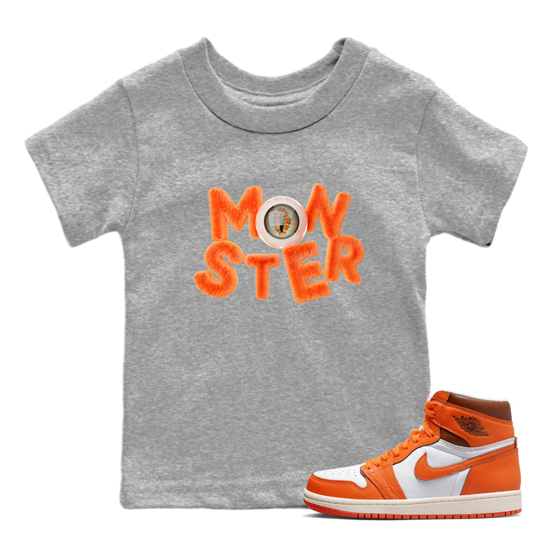 Air Jordan 1 Starfish shirt to match jordans Monster Streetwear Sneaker Shirt AJ1Starfish Drip Gear Zone Sneaker Matching Clothing Baby Toddler Heather Grey 1 T-Shirt Halloween Custumes