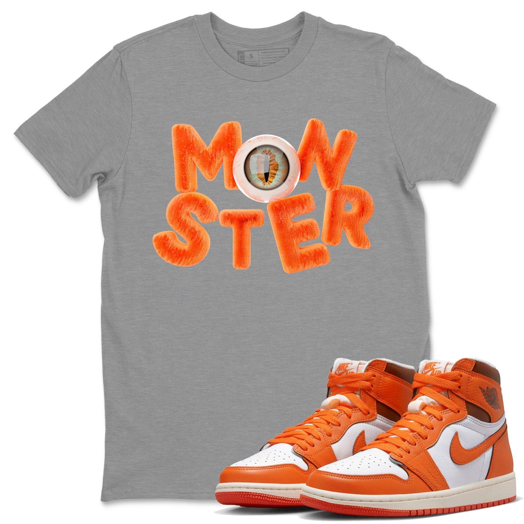Air Jordan 1 Starfish shirt to match jordans Monster Streetwear Sneaker Shirt AJ1Starfish Drip Gear Zone Sneaker Matching Clothing Unisex Heather Grey 1 T-Shirt Halloween Custumes
