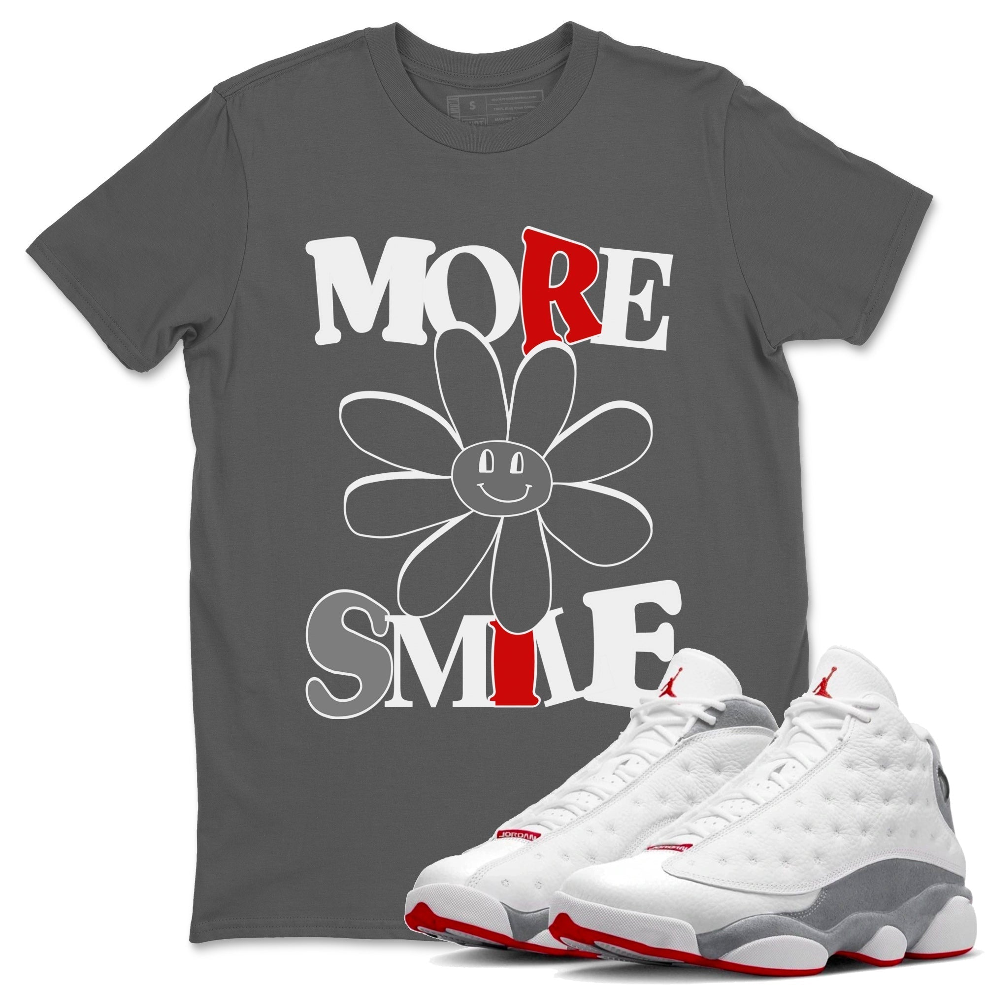 Air Jordan 13 Wolf Grey More Smile Crew Neck Streetwear Sneaker Shirt Air Jordan 13 Wolf Grey Sneaker T-Shirts Washing and Care Tip