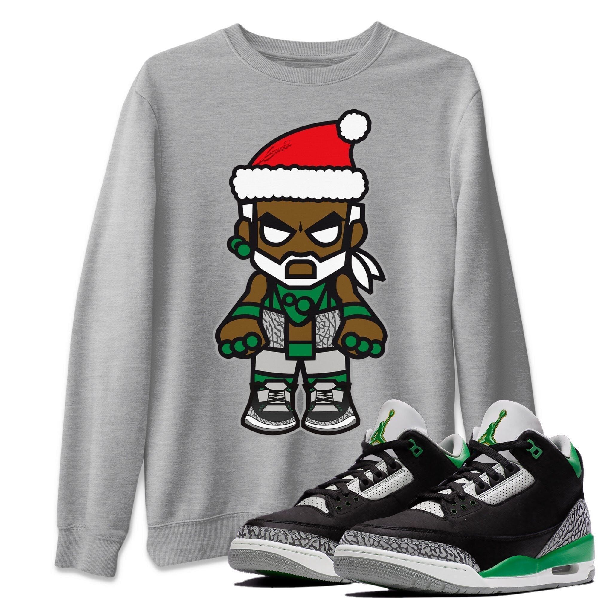 Jordan 3 Pine Green Shirt To Match Jordans Mr Santa Sneaker Tees Jordan 3 Pine Green Drip Gear Zone Sneaker Matching Clothing Unisex Shirts
