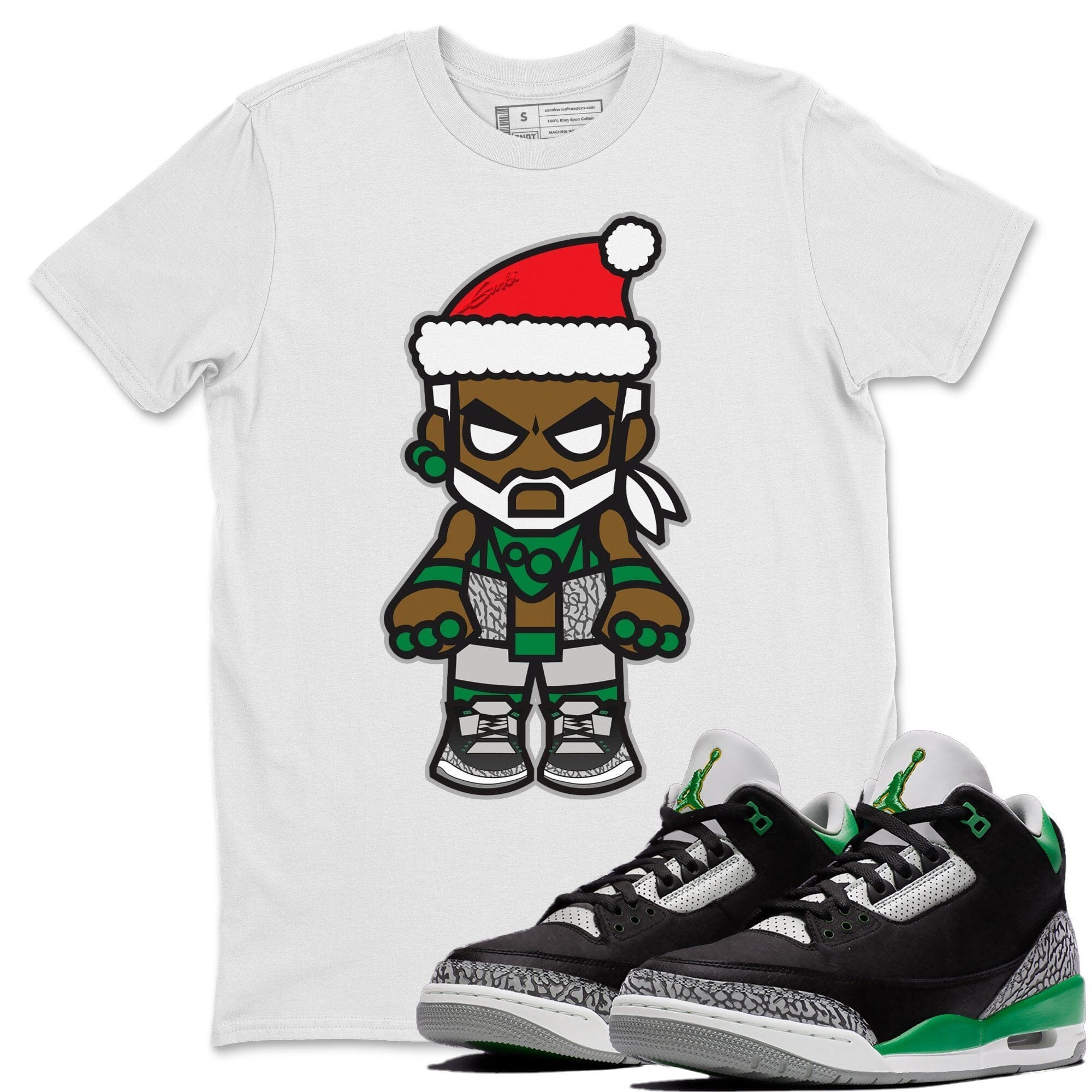 Jordan 3 Pine Green Shirt To Match Jordans Mr Santa Sneaker Tees Jordan 3 Pine Green Drip Gear Zone Sneaker Matching Clothing Unisex Shirts