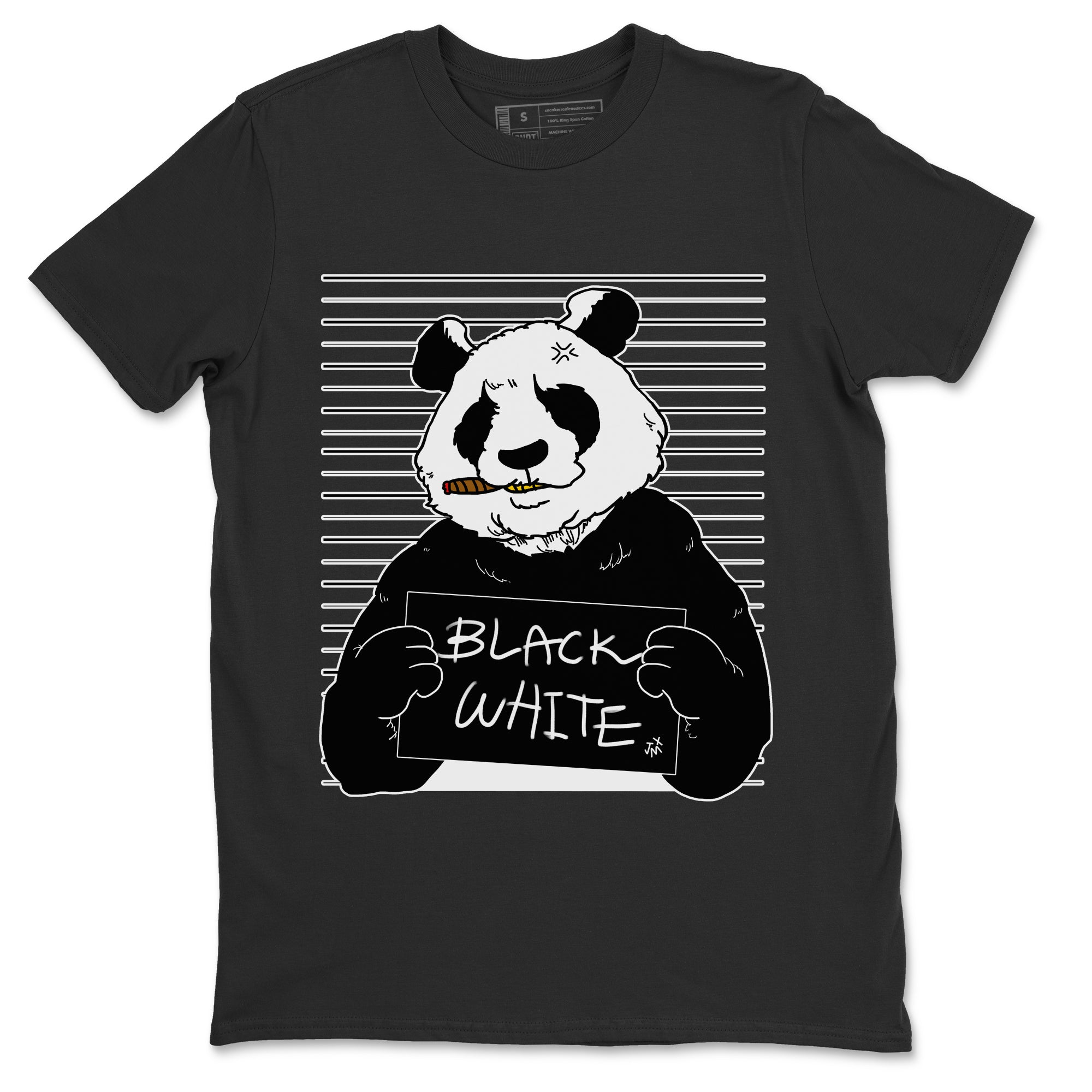 Jordan 1 Black White Sneaker Matching T-Shirt Mugshot Sneaker Tees Jordan 1 Black White Sneaker Release Tees Crew Neck Tees