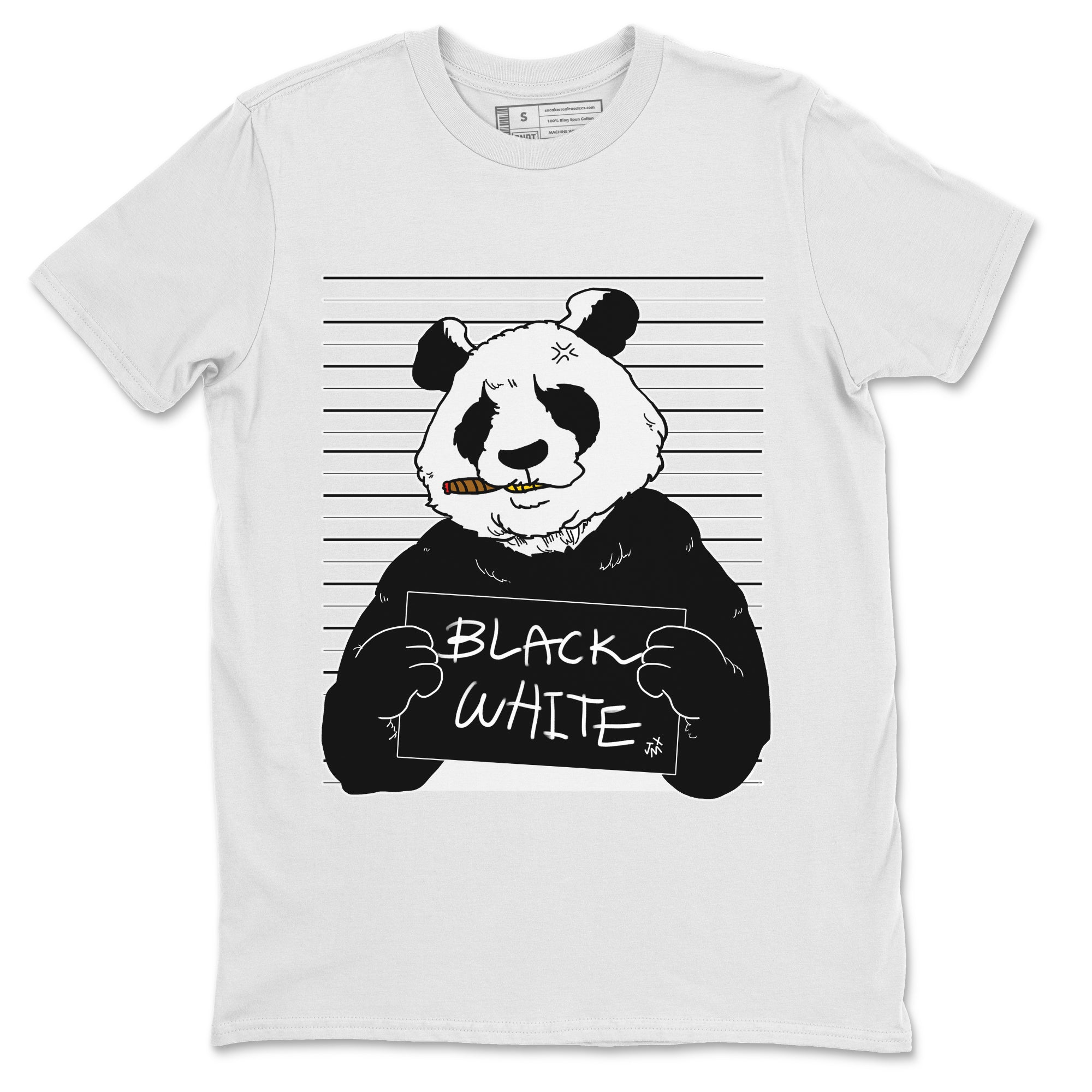 Jordan 1 Black White Sneaker Matching T-Shirt Mugshot Sneaker Tees Jordan 1 Black White Sneaker Release Tees Crew Neck Tees