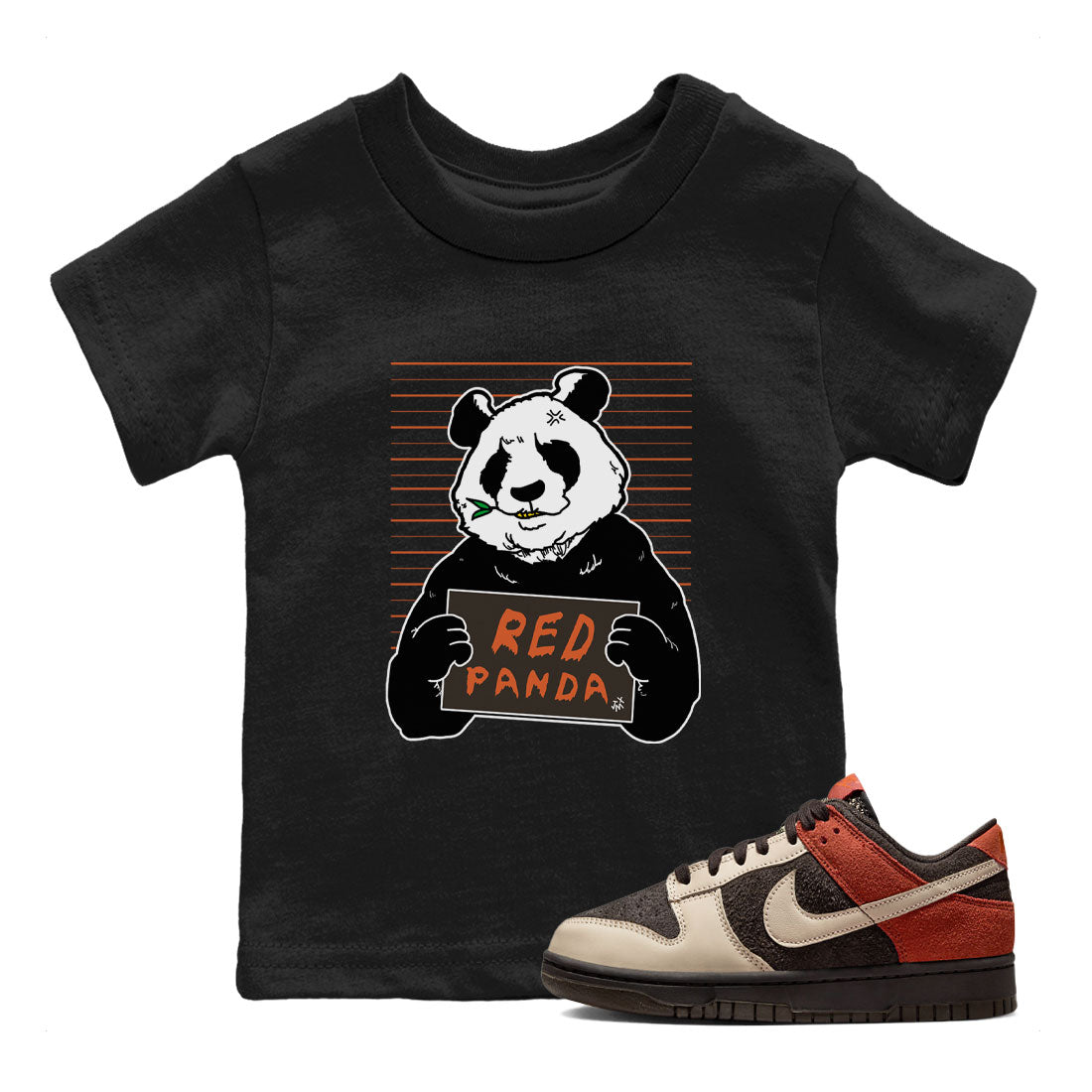 Nike Dunk Low Red Panda shirt to match jordans Mugshot sneaker tees Dunk Red Panda Drip Gear Zone Sneaker T-Shirts Youth and Baby Black 1 T-Shirt