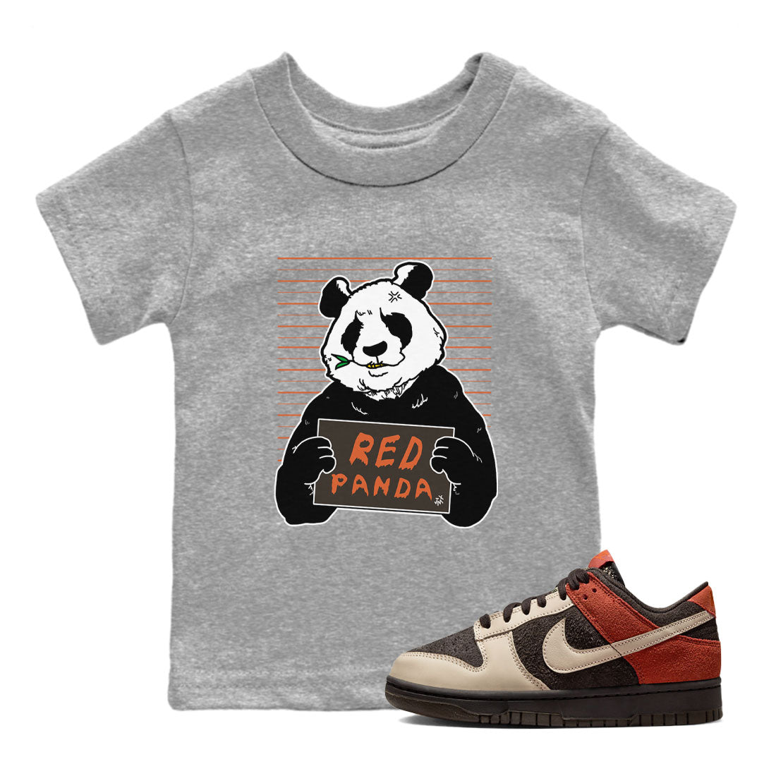 Nike Dunk Low Red Panda shirt to match jordans Mugshot sneaker tees Dunk Red Panda Drip Gear Zone Sneaker T-Shirts Youth and Baby Heather Grey 1 T-Shirt