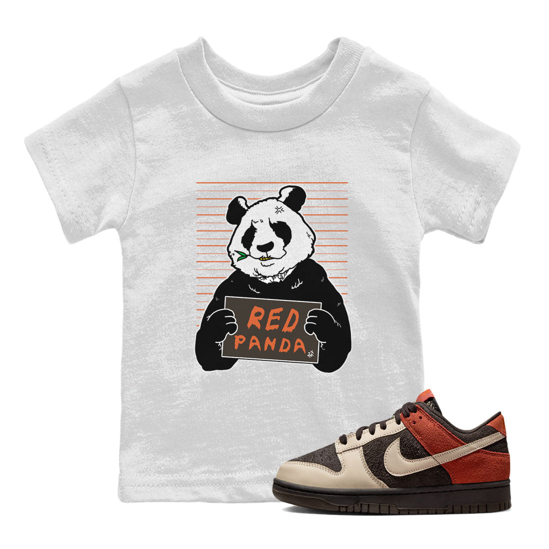 Nike Dunk Low Red Panda shirt to match jordans Mugshot sneaker tees Dunk Red Panda Drip Gear Zone Sneaker T-Shirts Youth and Baby White 1 T-Shirt