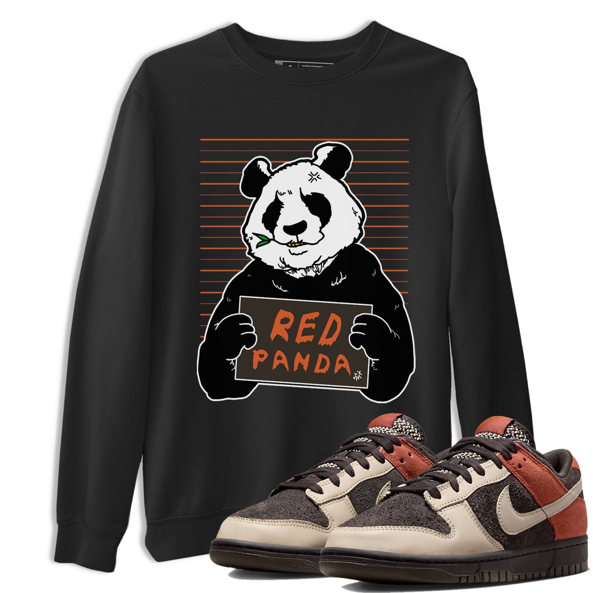 Nike Dunk Low Red Panda shirt to match jordans Mugshot sneaker tees Dunk Red Panda Drip Gear Zone Sneaker T-Shirts Crew Neck Casual Fit Black 1 T-Shirt