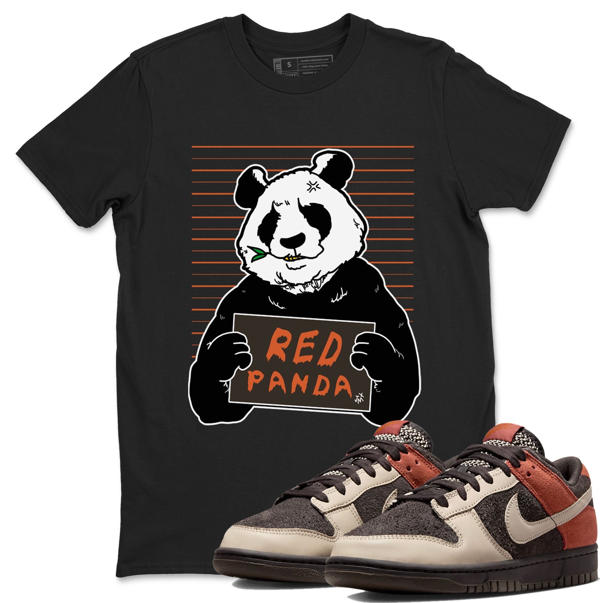 Nike Dunk Low Red Panda shirt to match jordans Mugshot sneaker tees Dunk Red Panda Drip Gear Zone Sneaker T-Shirts Crew Neck Casual Fit Black 1 T-Shirt