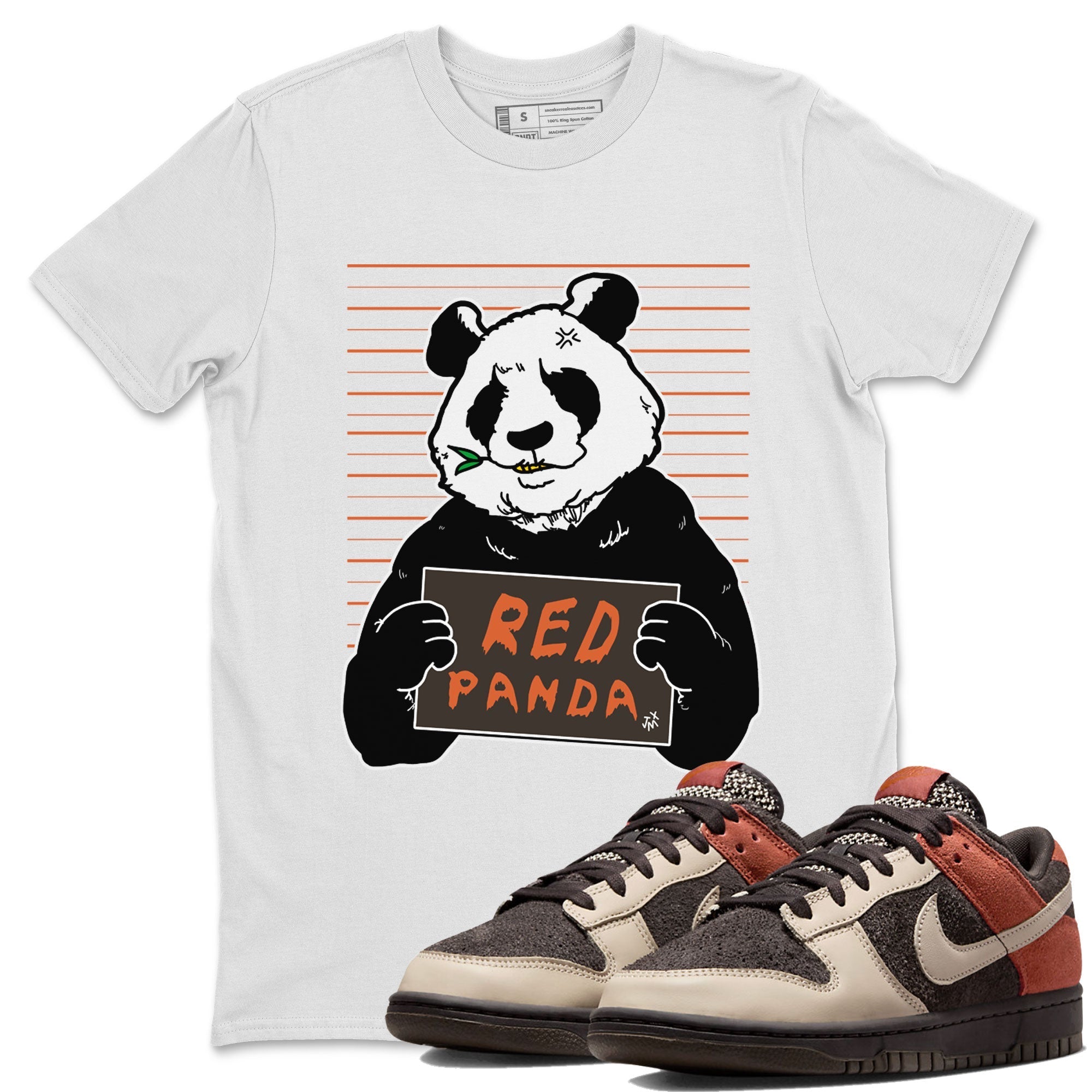 Nike Dunk Low Red Panda shirt to match jordans Mugshot sneaker tees Dunk Red Panda Drip Gear Zone Sneaker T-Shirts Crew Neck Casual Fit White 1 T-Shirt