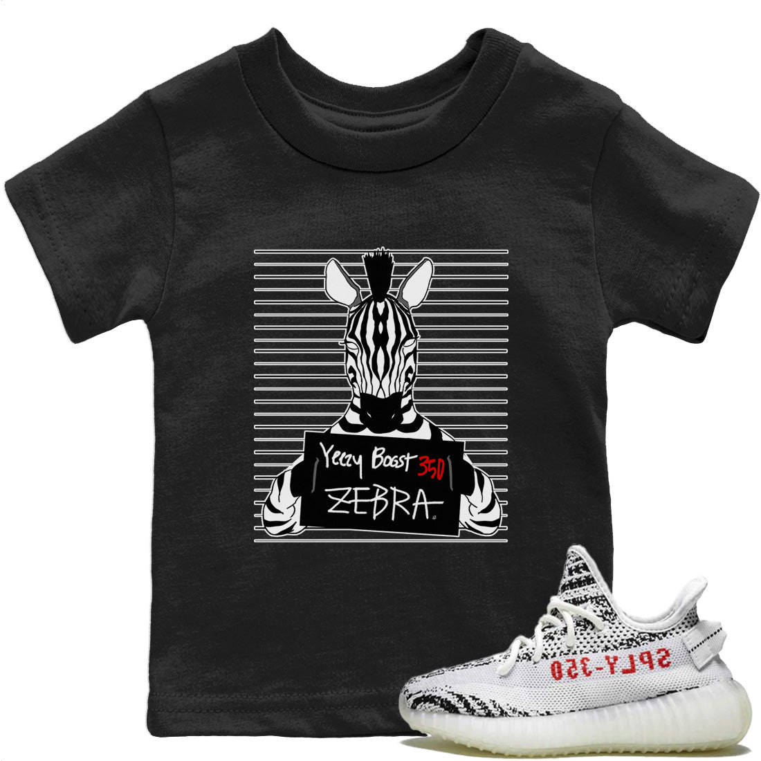 Yeezy 350 Zebra Shirt To Match Jordans Mugshot Sneaker Tees Yeezy 350 Zebra Drip Gear Zone Sneaker Matching Clothing Kids Shirts
