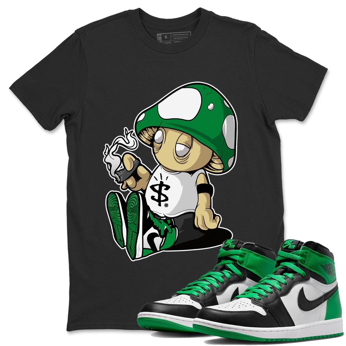 Air Jordan 1 Celtics Shirt To Match Jordans Mushrooms Sneaker Tees Air Jordan 1 Retro Celtics Drip Gear Zone Sneaker Matching Clothing Unisex Shirts Black 1