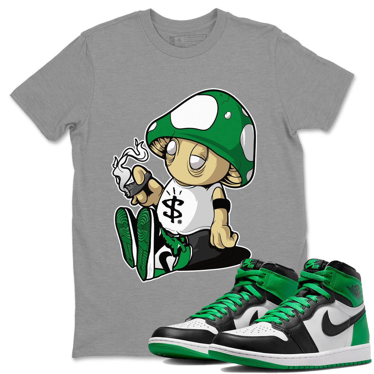 Air Jordan 1 Celtics Shirt To Match Jordans Mushrooms Sneaker Tees Air Jordan 1 Retro Celtics Drip Gear Zone Sneaker Matching Clothing Unisex Shirts Heather Grey 1