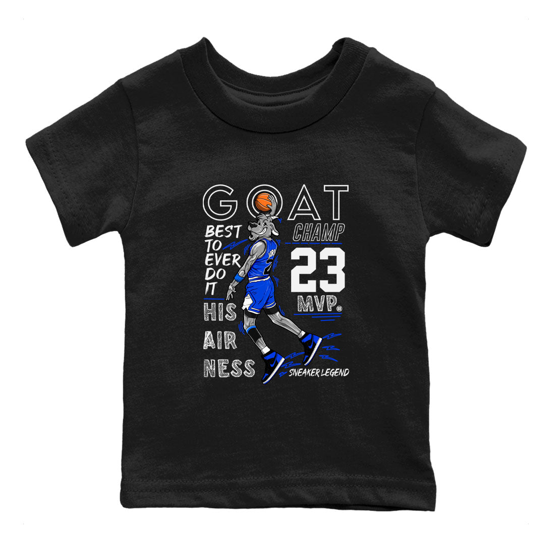1s Royal Reimagined shirt to match jordans MVP Goat sneaker shirts Air Jordan 1 Royal Reimagined Drip Gear Zone Kids Baby Toddler sneaker shirts Black 2 T-Shirt
