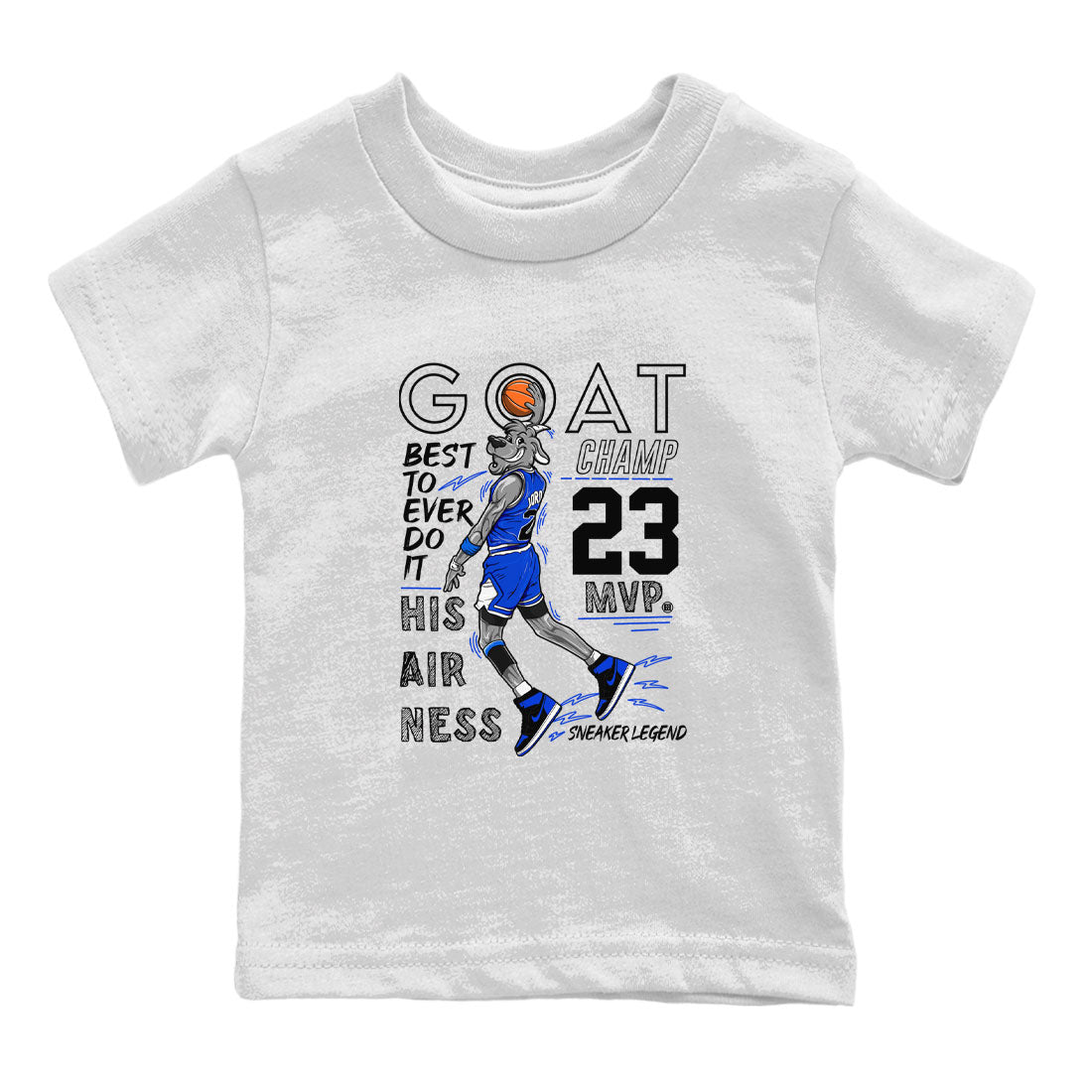 1s Royal Reimagined shirt to match jordans MVP Goat sneaker shirts Air Jordan 1 Royal Reimagined Drip Gear Zone Kids Baby Toddler sneaker shirts White 2 T-Shirt