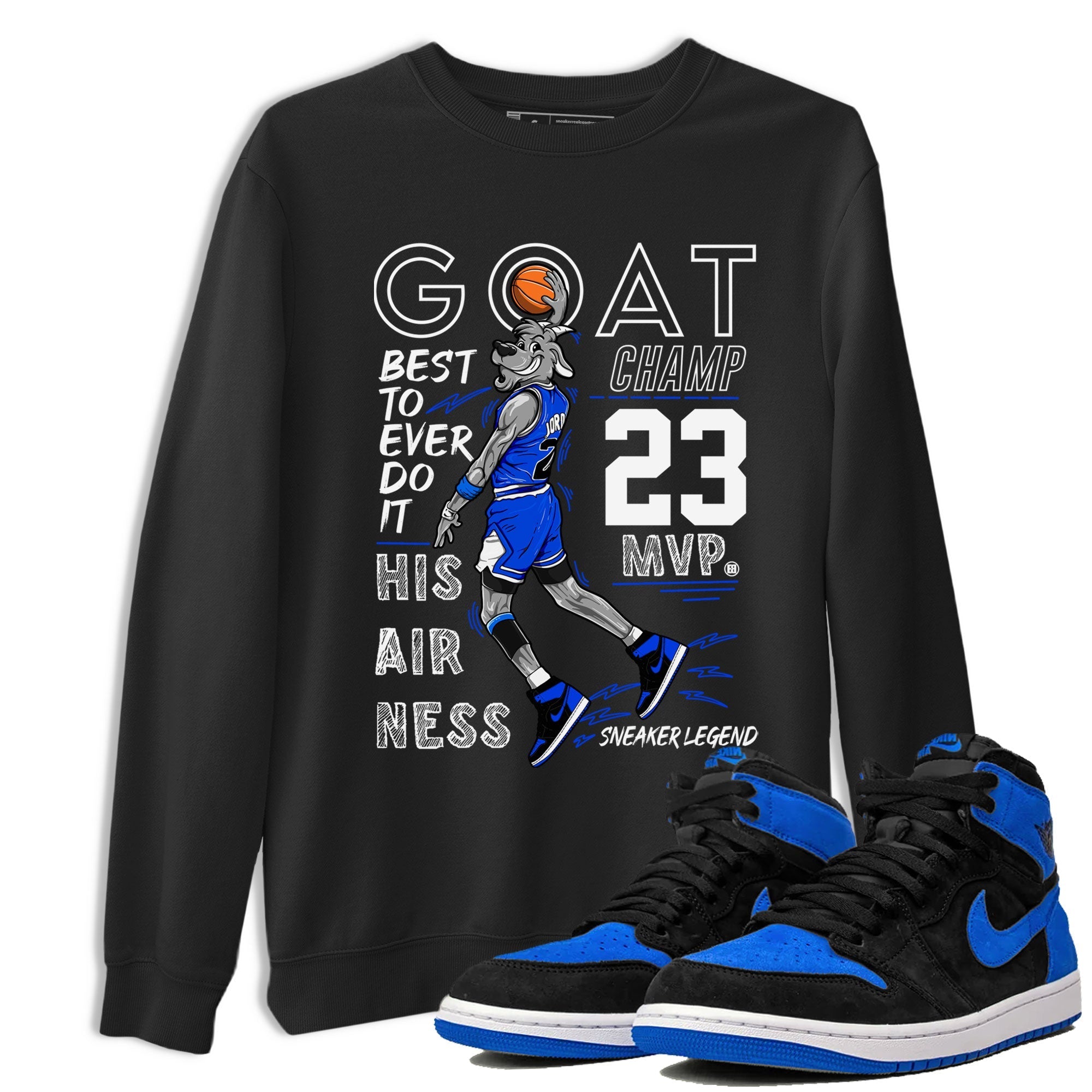 1s Royal Reimagined shirt to match jordans MVP Goat sneaker shirts Air Jordan 1 Royal Reimagined Drip Gear Zone Unisex Sneaker Tees and Sneaker Match T-Shirt Black 1 T-Shirt