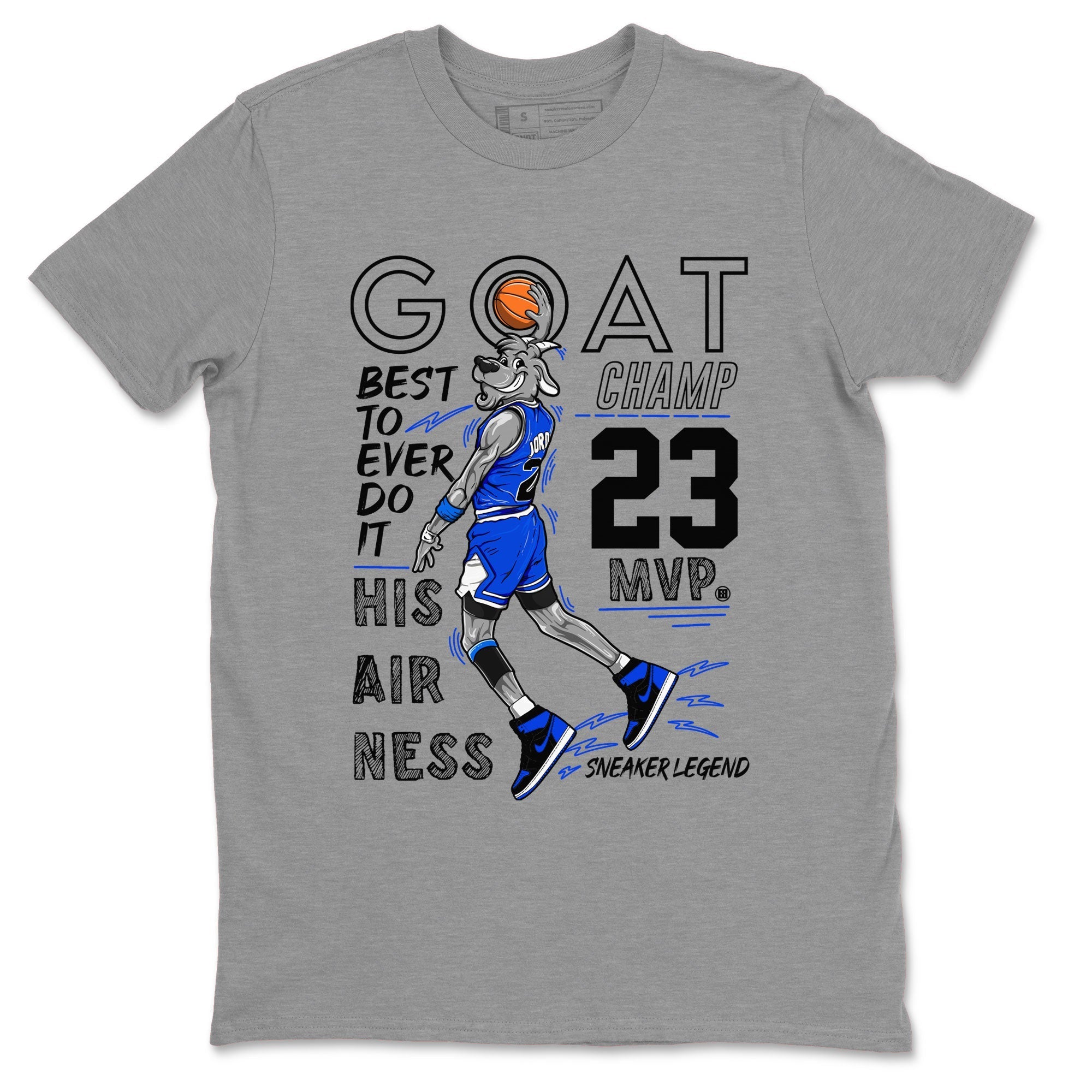 1s Royal Reimagined shirt to match jordans MVP Goat sneaker shirts Air Jordan 1 Royal Reimagined Drip Gear Zone Unisex Sneaker Tees and Sneaker Match T-Shirt Heather Grey 2 T-Shirt