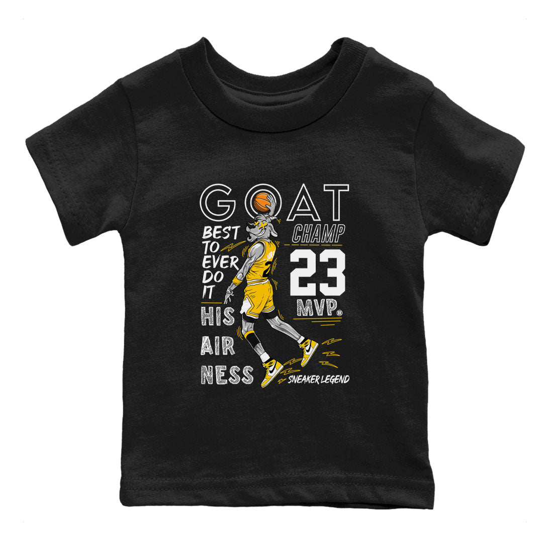 AJ1 Yellow Ochre shirt to match jordans MVP Goat sneaker tees streetwear brand Air Jordan 1 Yellow Ochre Drip Gear Zone Brand baby toddler Black 2 cotton Shirt
