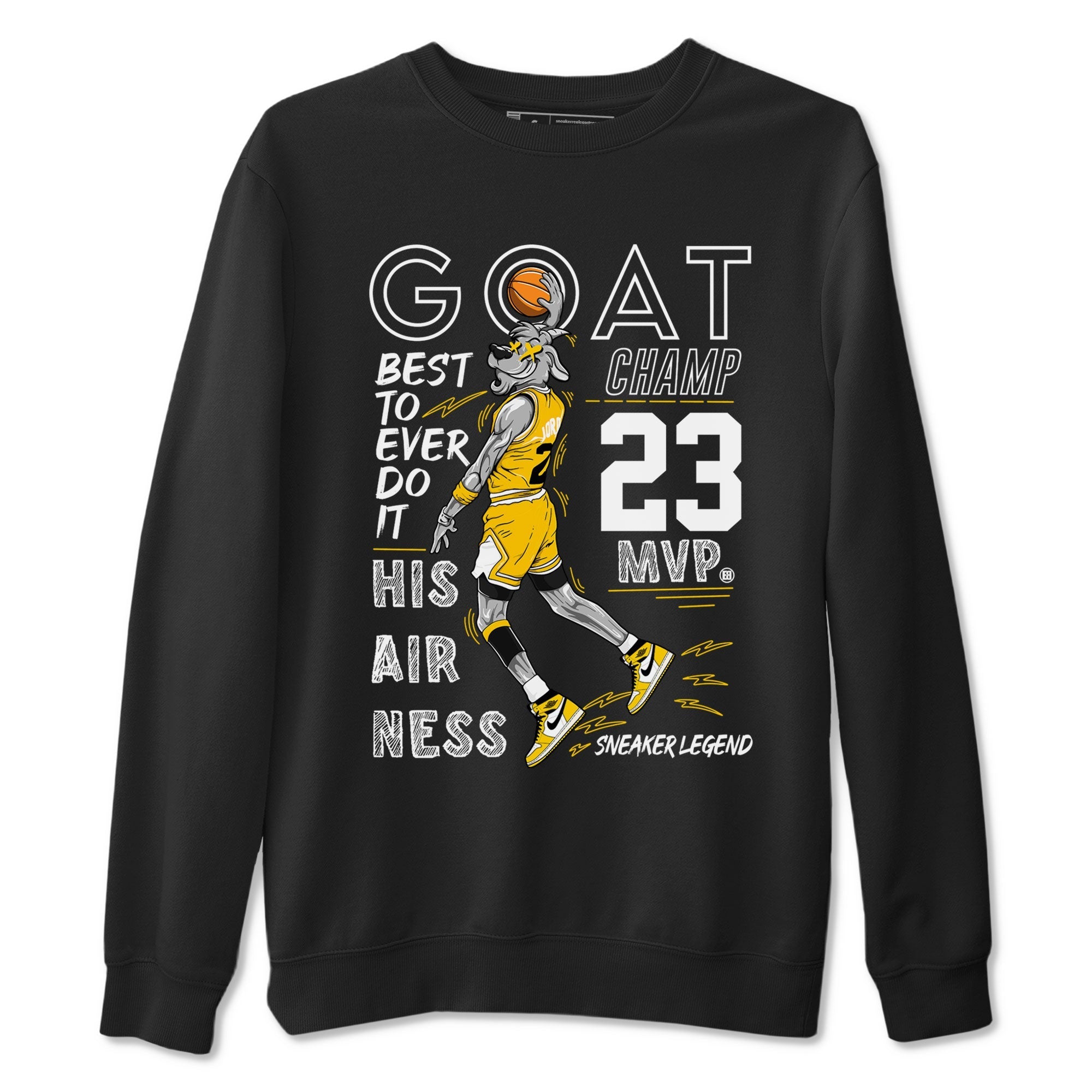 AJ1 Yellow Ochre shirt to match jordans MVP Goat sneaker tees streetwear brand Air Jordan 1 Yellow Ochre Drip Gear Zone Brand unisex cotton Black 2 crew neck shirt