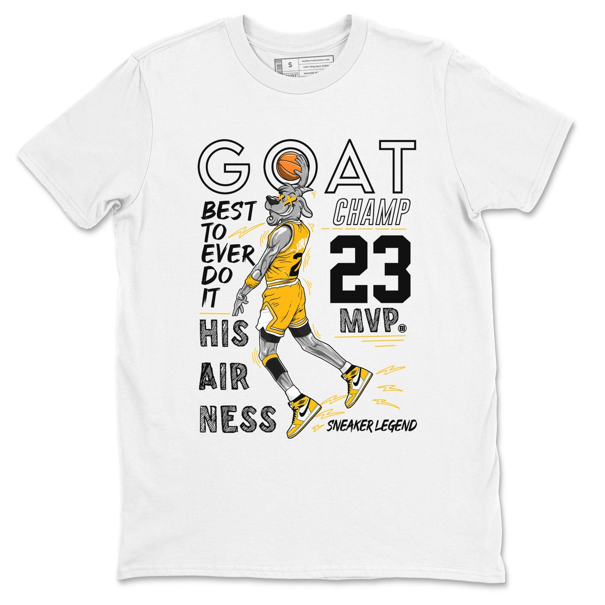 AJ1 Yellow Ochre shirt to match jordans MVP Goat sneaker tees streetwear brand Air Jordan 1 Yellow Ochre Drip Gear Zone Brand unisex cotton White 2 crew neck shirt