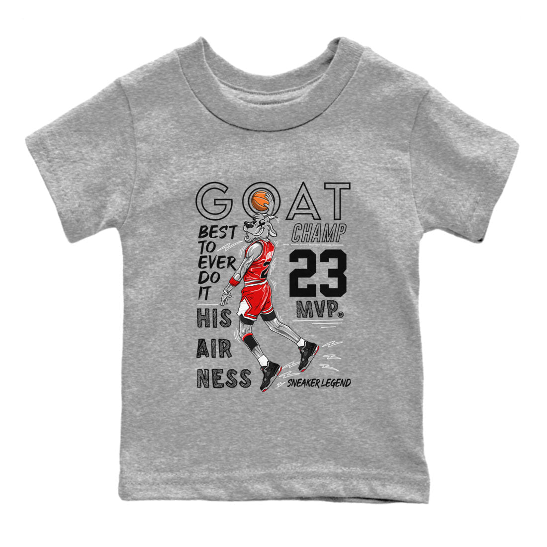AJ4 Retro Bred Reimagined shirt to match jordans MVP Goat sneaker tees Air Jordan 4 Retro Bred Reimagined Drip Gear Zone baby toddler Heather Grey 2 cotton Shirt