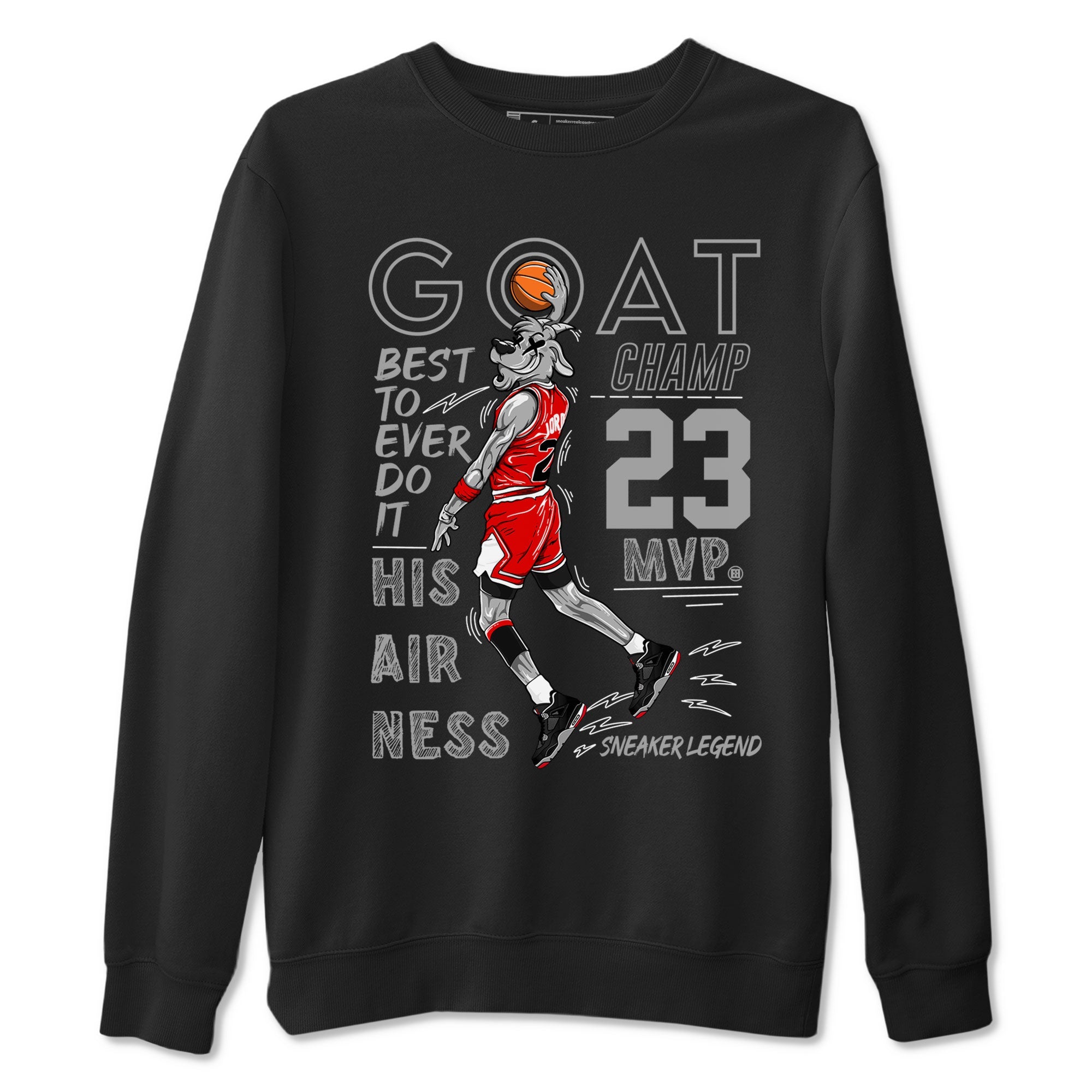 AJ4 Retro Bred Reimagined shirt to match jordans MVP Goat sneaker tees Air Jordan 4 Retro Bred Reimagined Drip Gear Zone unisex cotton Black 2 crew neck shirt