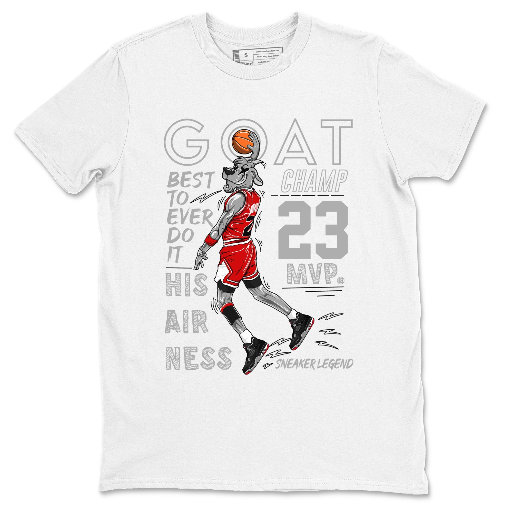 AJ4 Retro Bred Reimagined shirt to match jordans MVP Goat sneaker tees Air Jordan 4 Retro Bred Reimagined Drip Gear Zone unisex cotton White 2 crew neck shirt