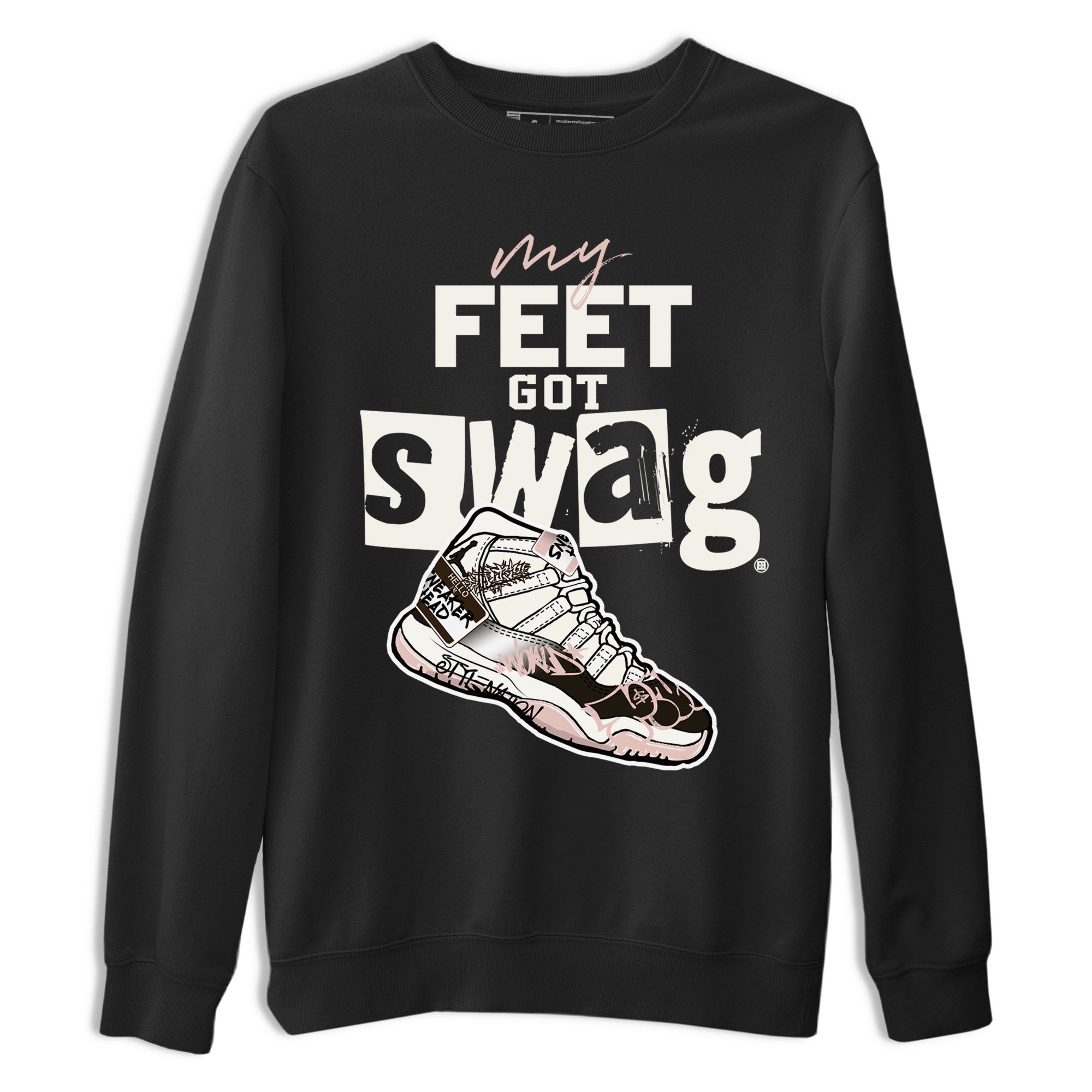 Air Jordan 11 Neapolitan shirt to match jordans My Feet Got Swag sneaker matching t-shirts and clothing Air Jordan 11 Neapolitan Drip Gear Zone Cotton Casual Unisex Black 2 T-Shirt