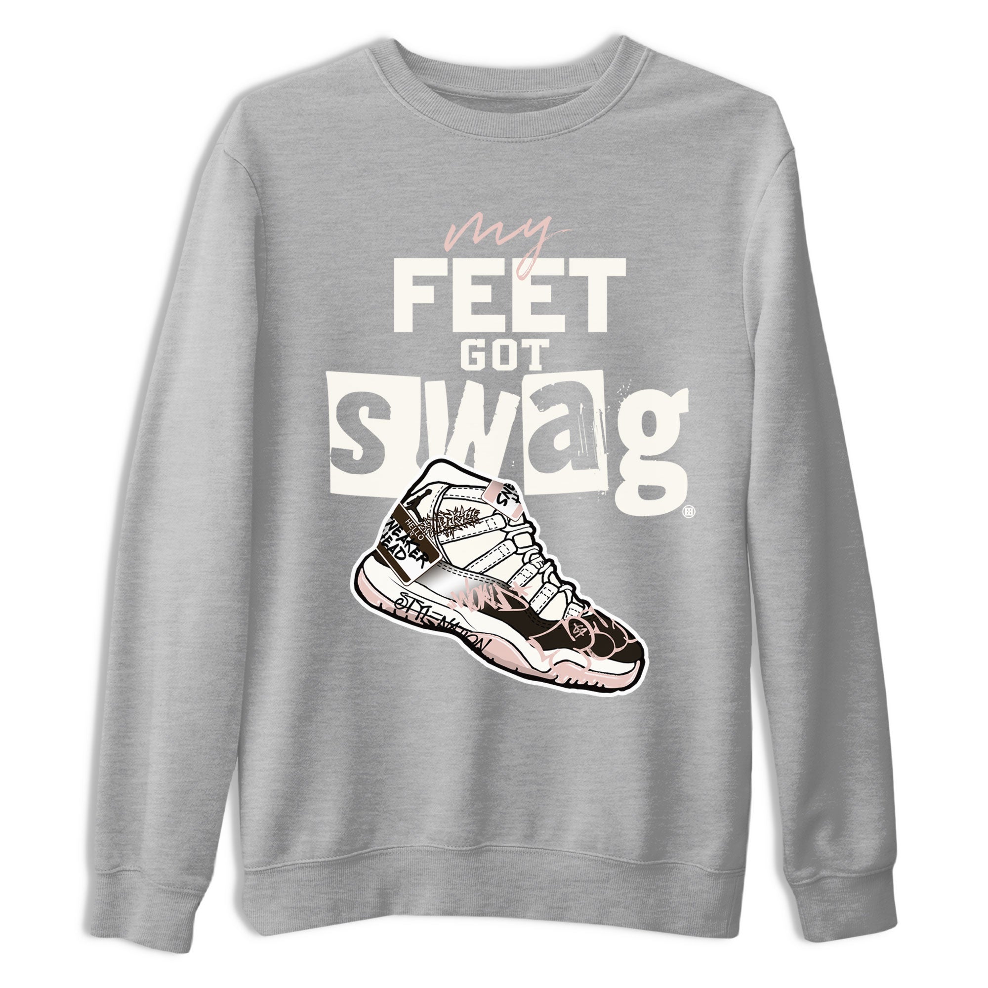 Air Jordan 11 Neapolitan shirt to match jordans My Feet Got Swag sneaker matching t-shirts and clothing Air Jordan 11 Neapolitan Drip Gear Zone Cotton Casual Unisex Heather Grey 2 T-Shirt