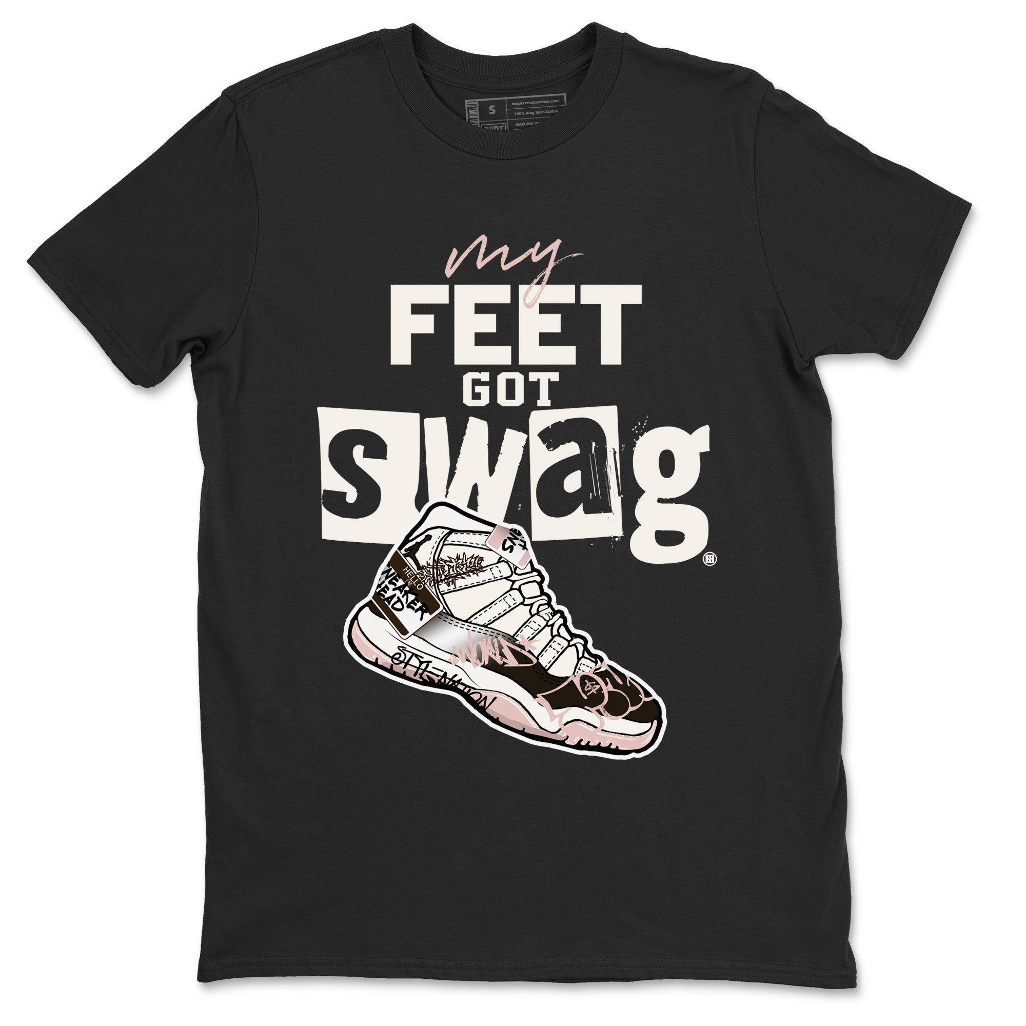 Air Jordan 11 Neapolitan shirt to match jordans My Feet Got Swag sneaker matching t-shirts and clothing Air Jordan 11 Neapolitan Drip Gear Zone Cotton Casual Unisex Black 2 T-Shirt