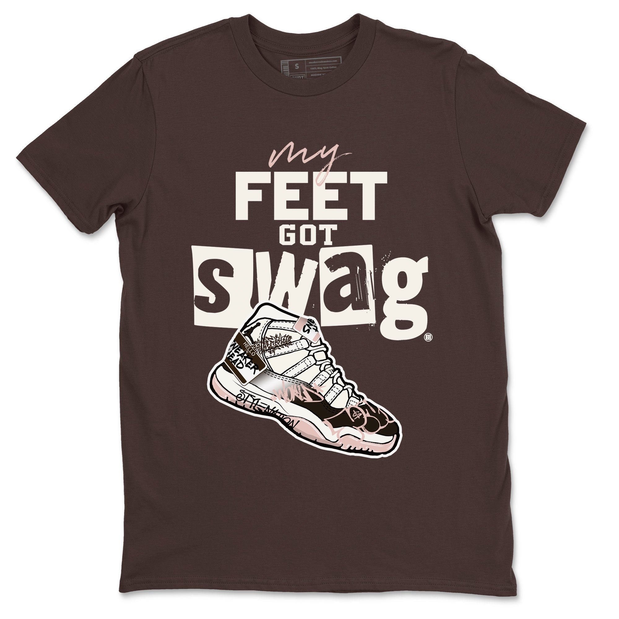 Air Jordan 11 Neapolitan shirt to match jordans My Feet Got Swag sneaker matching t-shirts and clothing Air Jordan 11 Neapolitan Drip Gear Zone Cotton Casual Unisex Dark Chocolate 2 T-Shirt