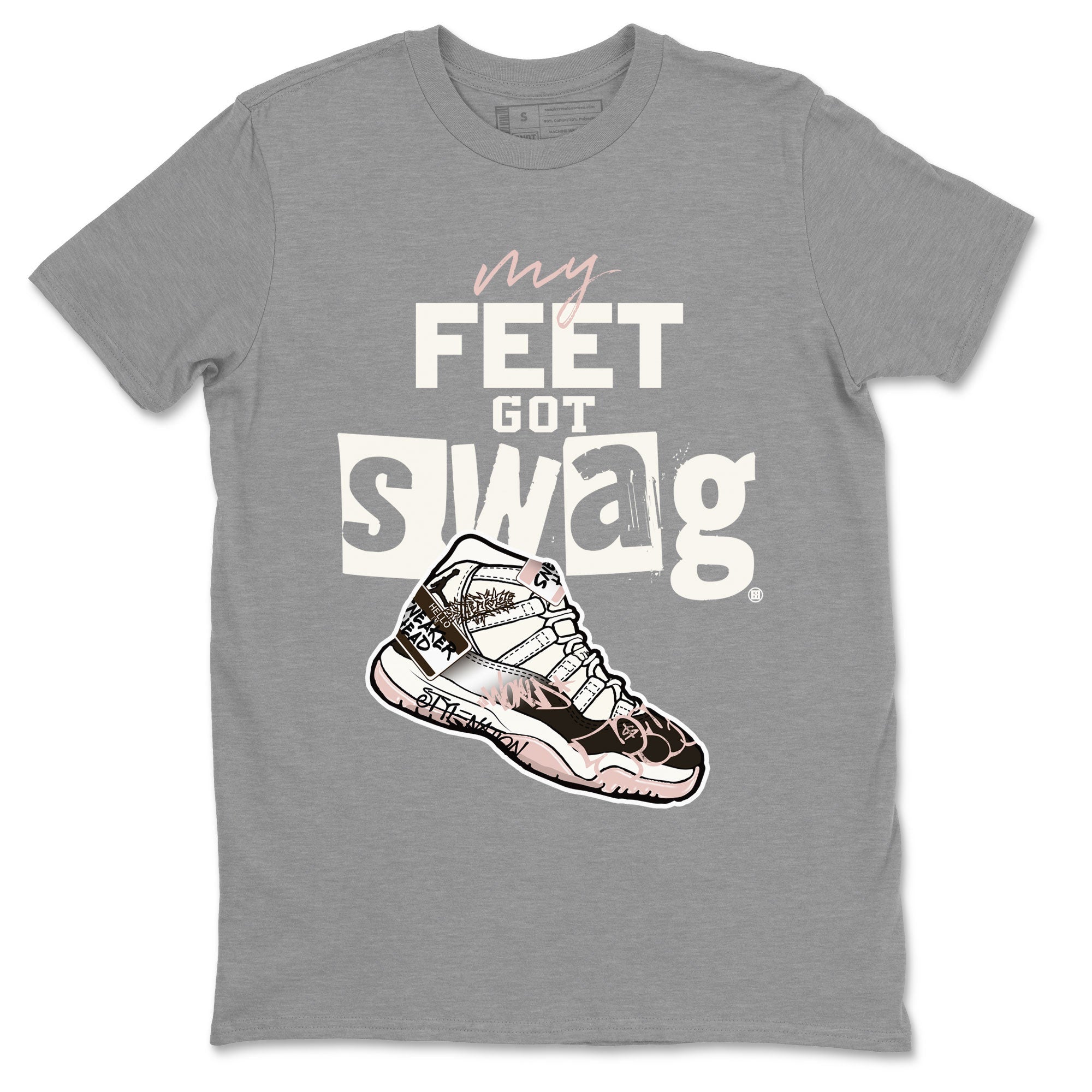 Air Jordan 11 Neapolitan shirt to match jordans My Feet Got Swag sneaker matching t-shirts and clothing Air Jordan 11 Neapolitan Drip Gear Zone Cotton Casual Unisex Heather Grey 2 T-Shirt