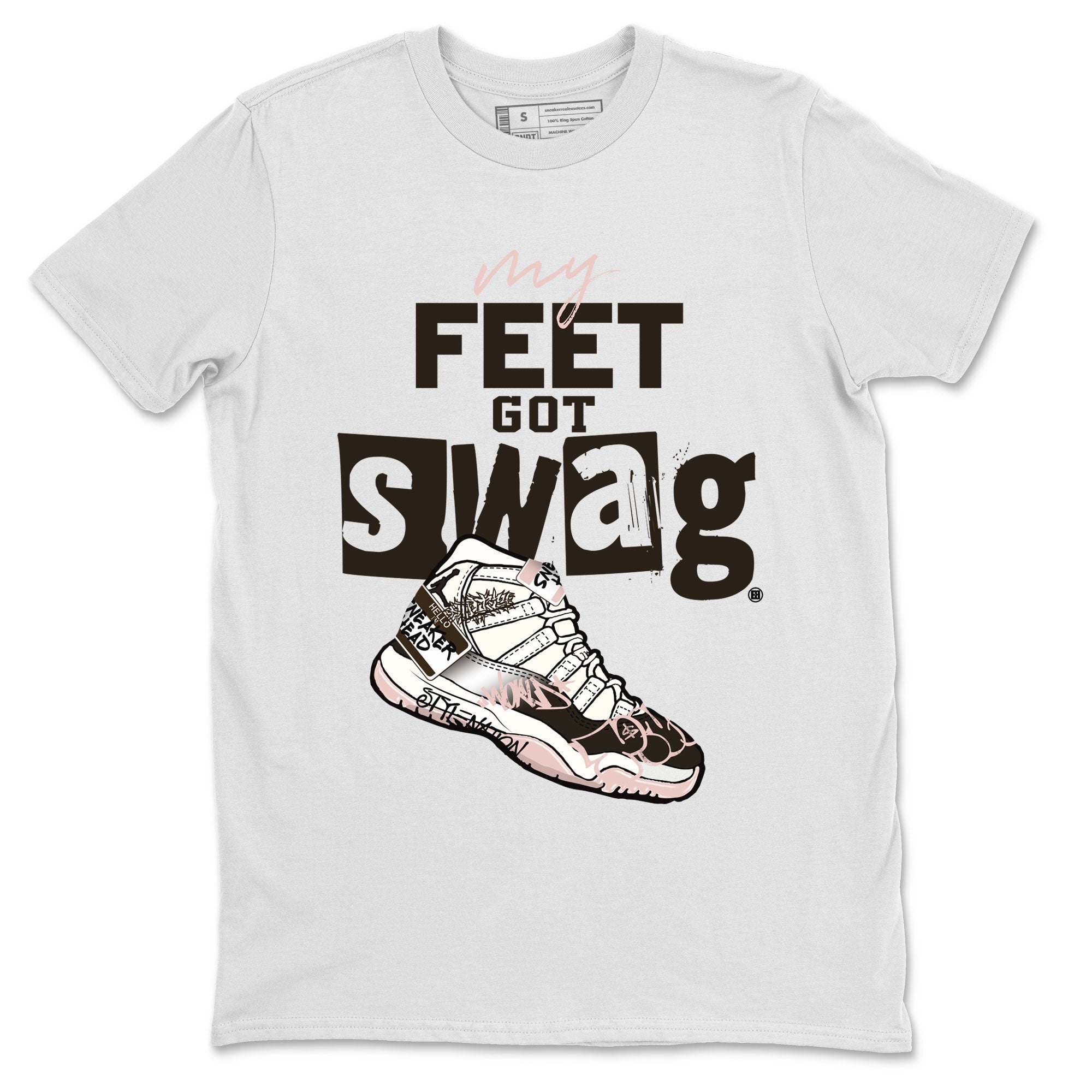 Air Jordan 11 Neapolitan shirt to match jordans My Feet Got Swag sneaker matching t-shirts and clothing Air Jordan 11 Neapolitan Drip Gear Zone Cotton Casual Unisex White 2 T-Shirt