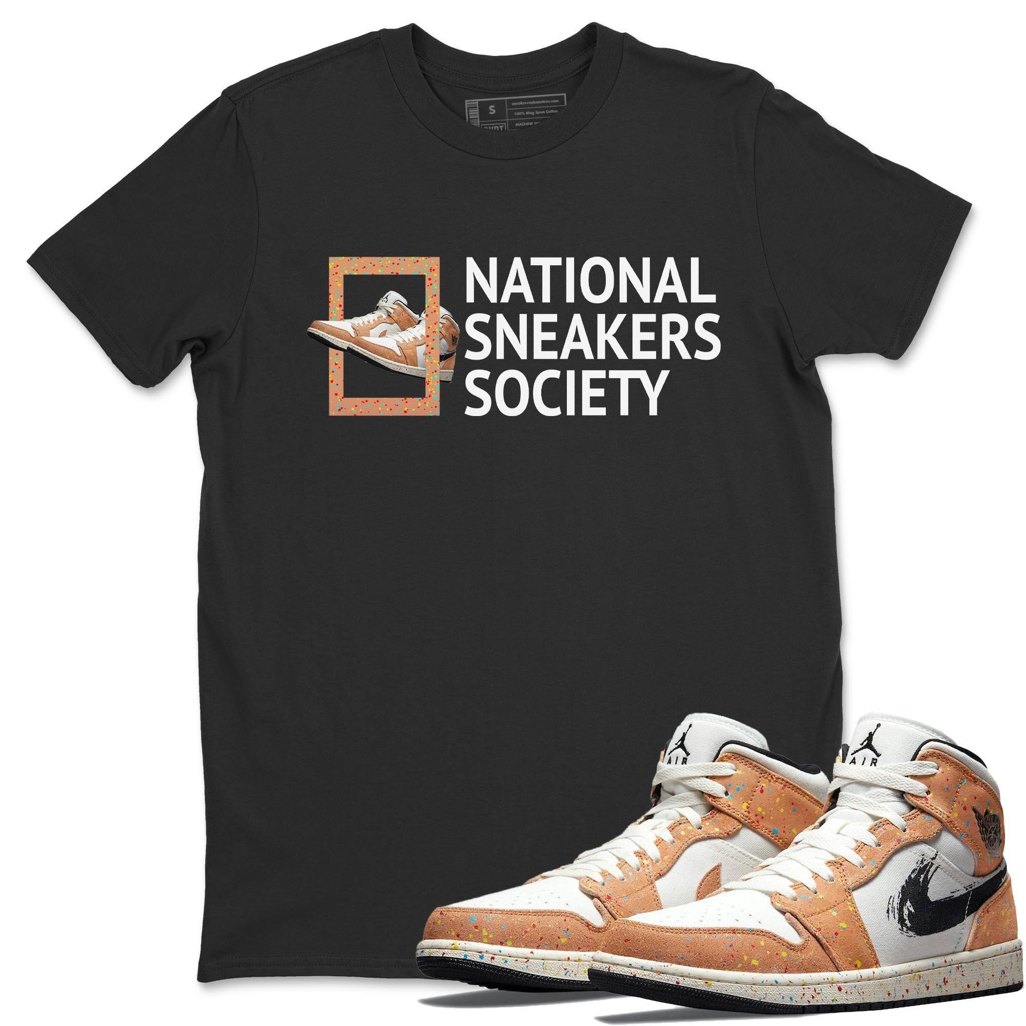 Jordan 1 Brushstroke Sneaker Matching T-Shirt National Sneakers Sneaker Tees Jordan 1 Brushstroke Sneaker Release Tees Crew Neck Tees