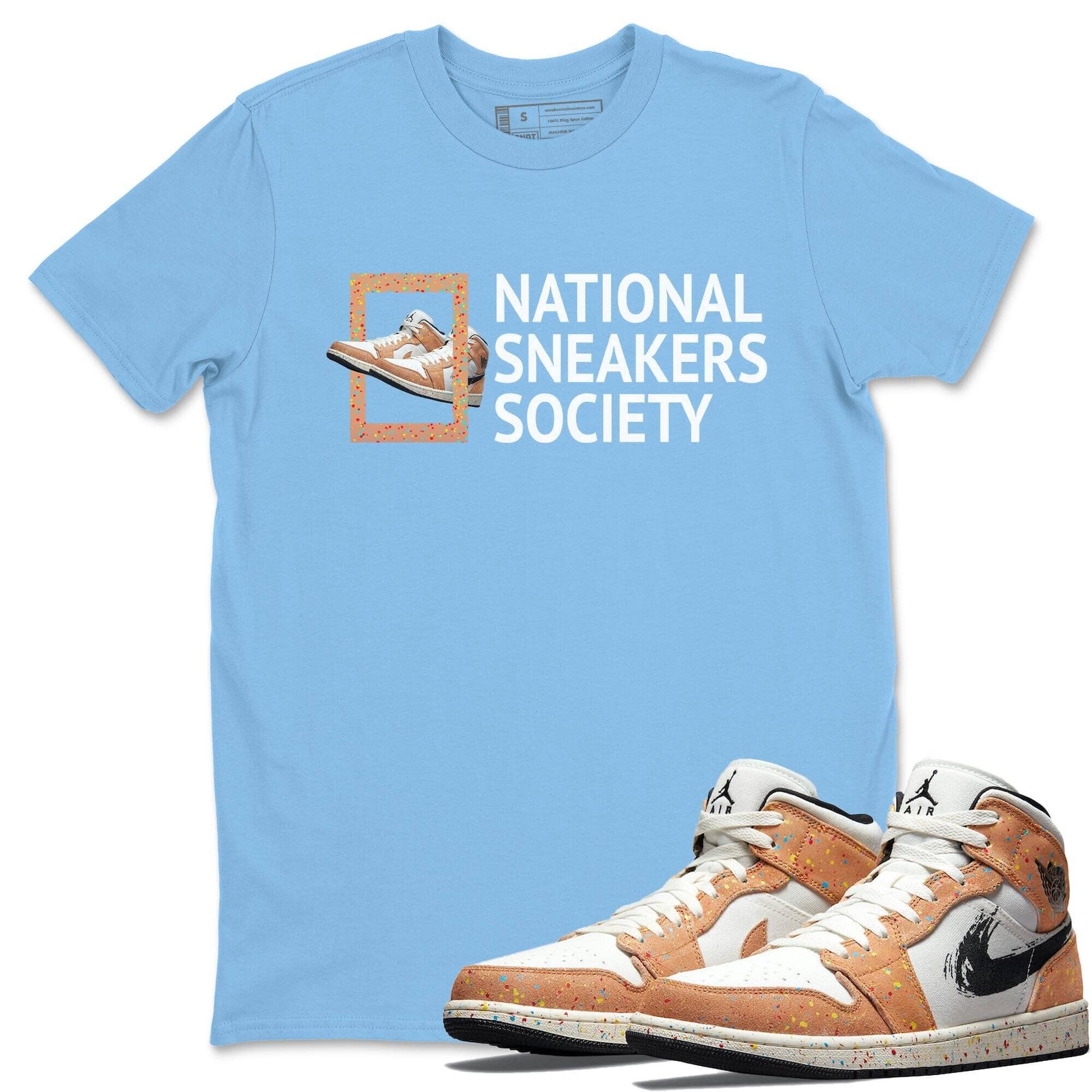 Jordan 1 Brushstroke Sneaker Matching T-Shirt National Sneakers Sneaker Tees Jordan 1 Brushstroke Sneaker Release Tees Crew Neck Tees