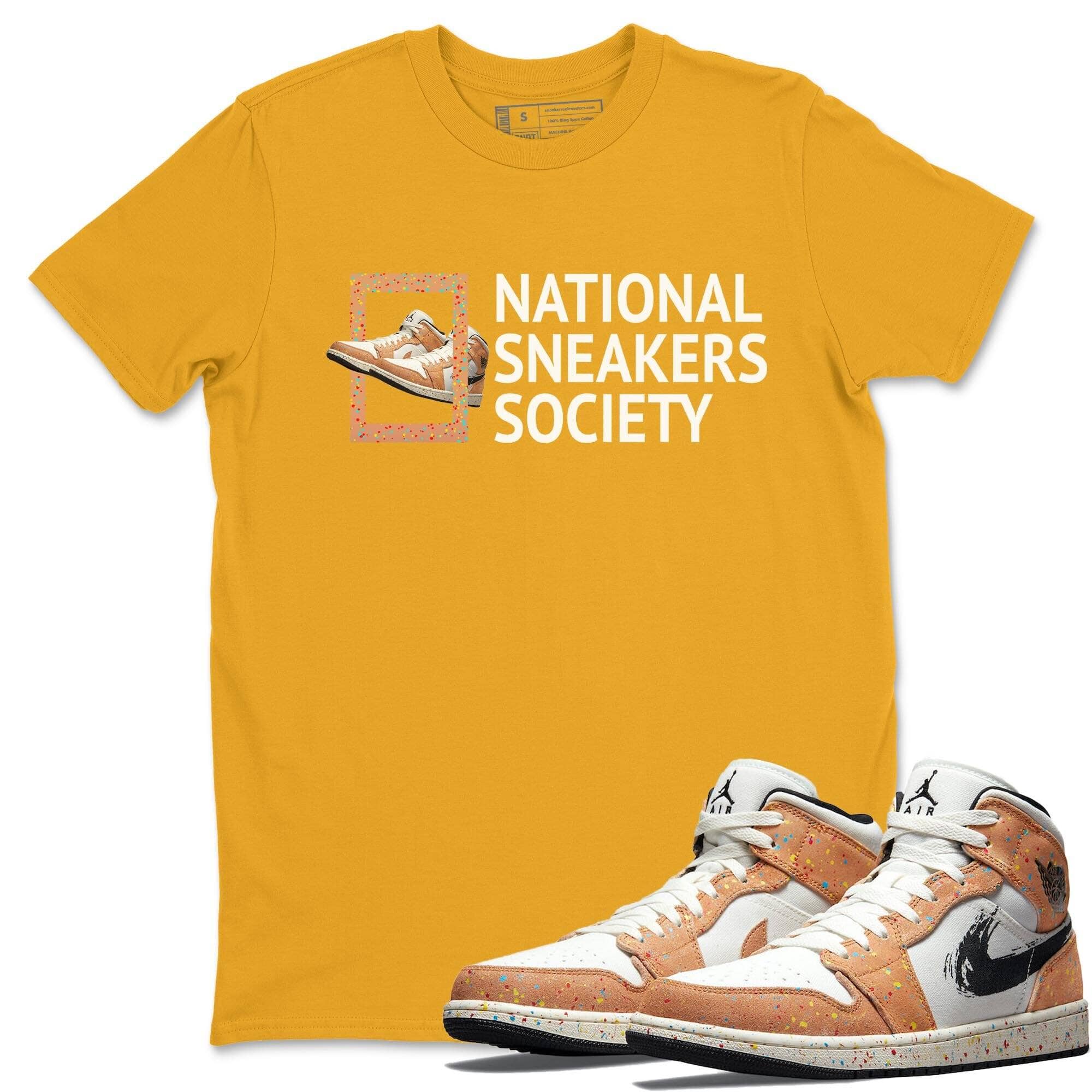 Jordan 1 Brushstroke Sneaker Matching T-Shirt National Sneakers Sneaker Tees Jordan 1 Brushstroke Sneaker Release Tees Crew Neck Tees