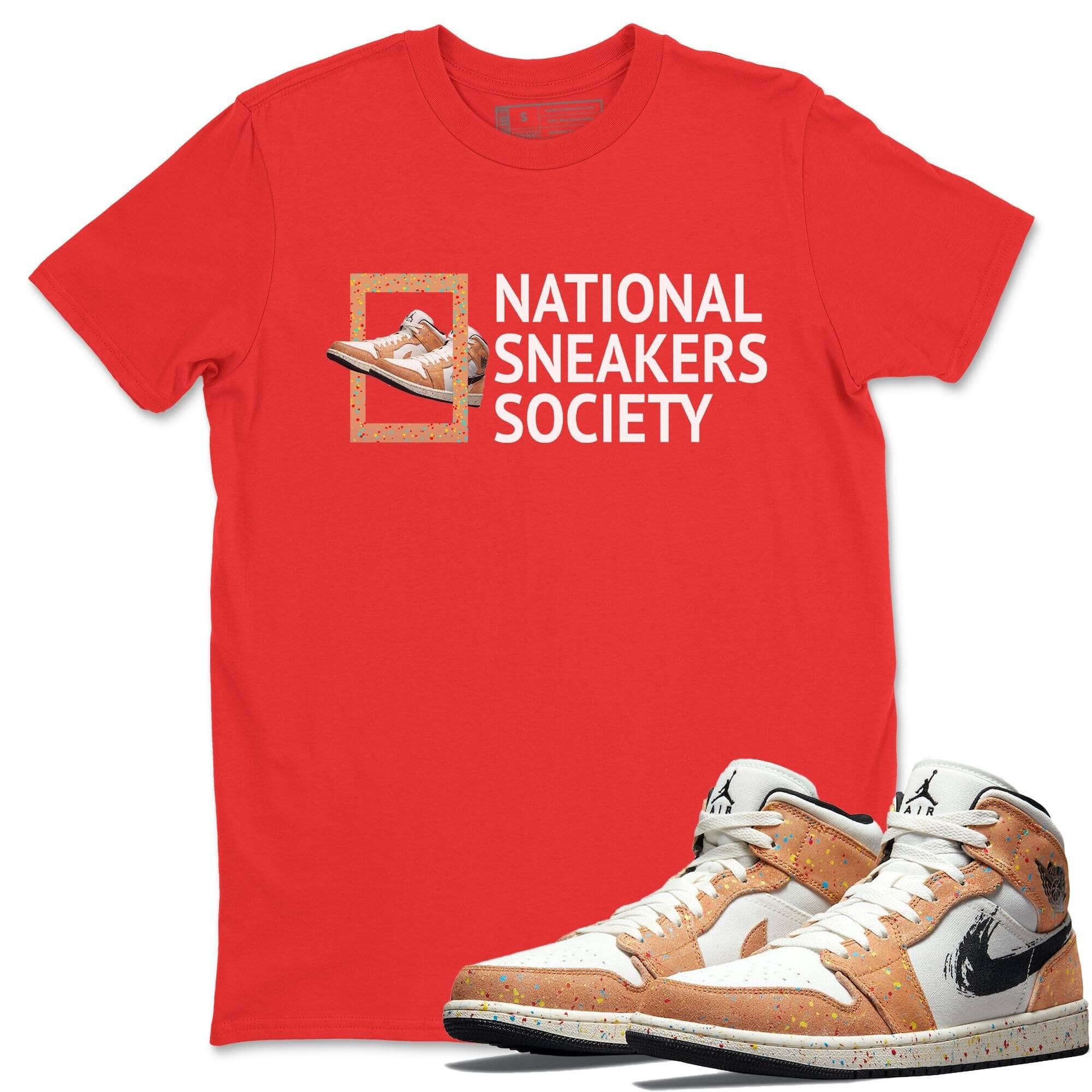 Jordan 1 Brushstroke Sneaker Matching T-Shirt National Sneakers Sneaker Tees Jordan 1 Brushstroke Sneaker Release Tees Crew Neck Tees