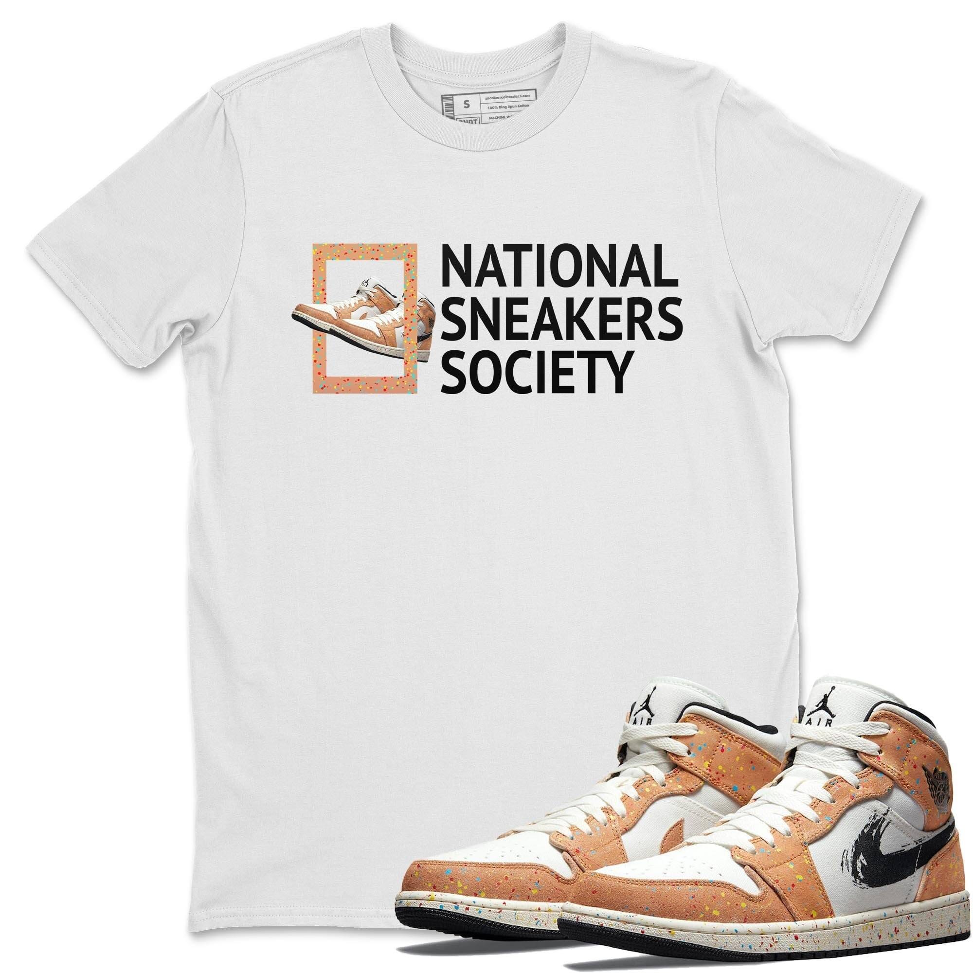 Jordan 1 Brushstroke Sneaker Matching T-Shirt National Sneakers Sneaker Tees Jordan 1 Brushstroke Sneaker Release Tees Crew Neck Tees