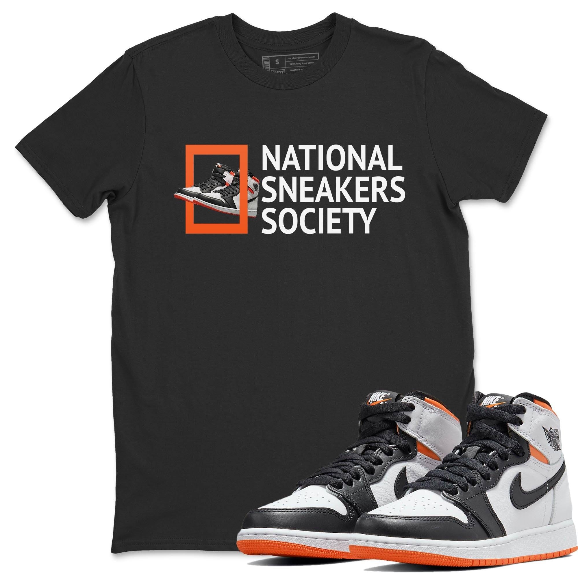 Jordan 1 Electro Orange Sneaker Matching T-Shirt National Sneakers Sneaker Tees Jordan 1 Electro Orange Sneaker Release Tees Crew Neck Tees