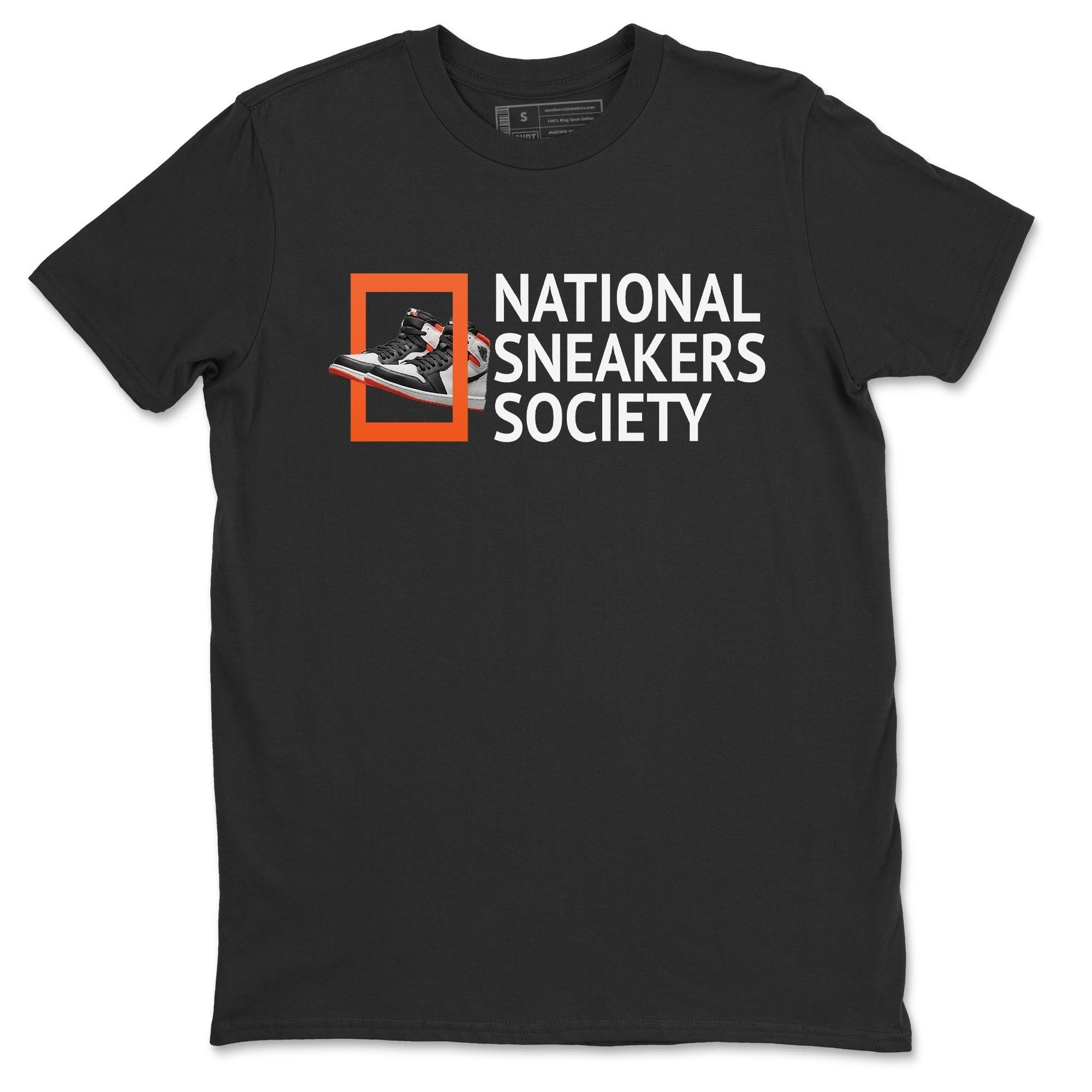 Jordan 1 Electro Orange Sneaker Matching T-Shirt National Sneakers Sneaker Tees Jordan 1 Electro Orange Sneaker Release Tees Crew Neck Tees
