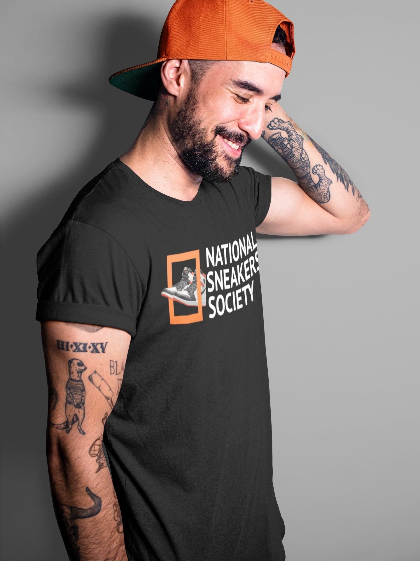 Jordan 1 Electro Orange Sneaker Matching T-Shirt National Sneakers Sneaker Tees Jordan 1 Electro Orange Sneaker Release Tees Crew Neck Tees