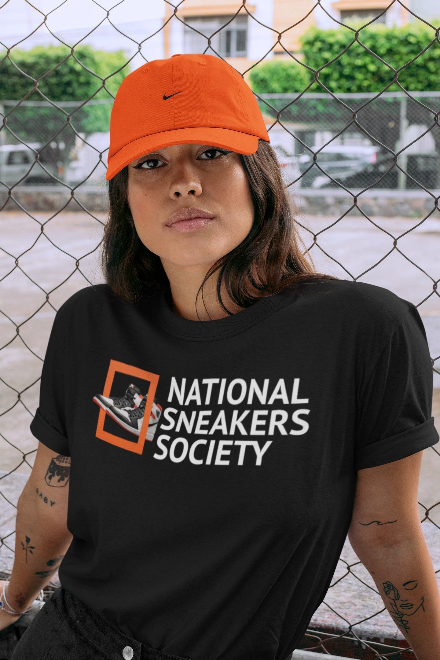 Jordan 1 Electro Orange Sneaker Matching T-Shirt National Sneakers Sneaker Tees Jordan 1 Electro Orange Sneaker Release Tees Crew Neck Tees