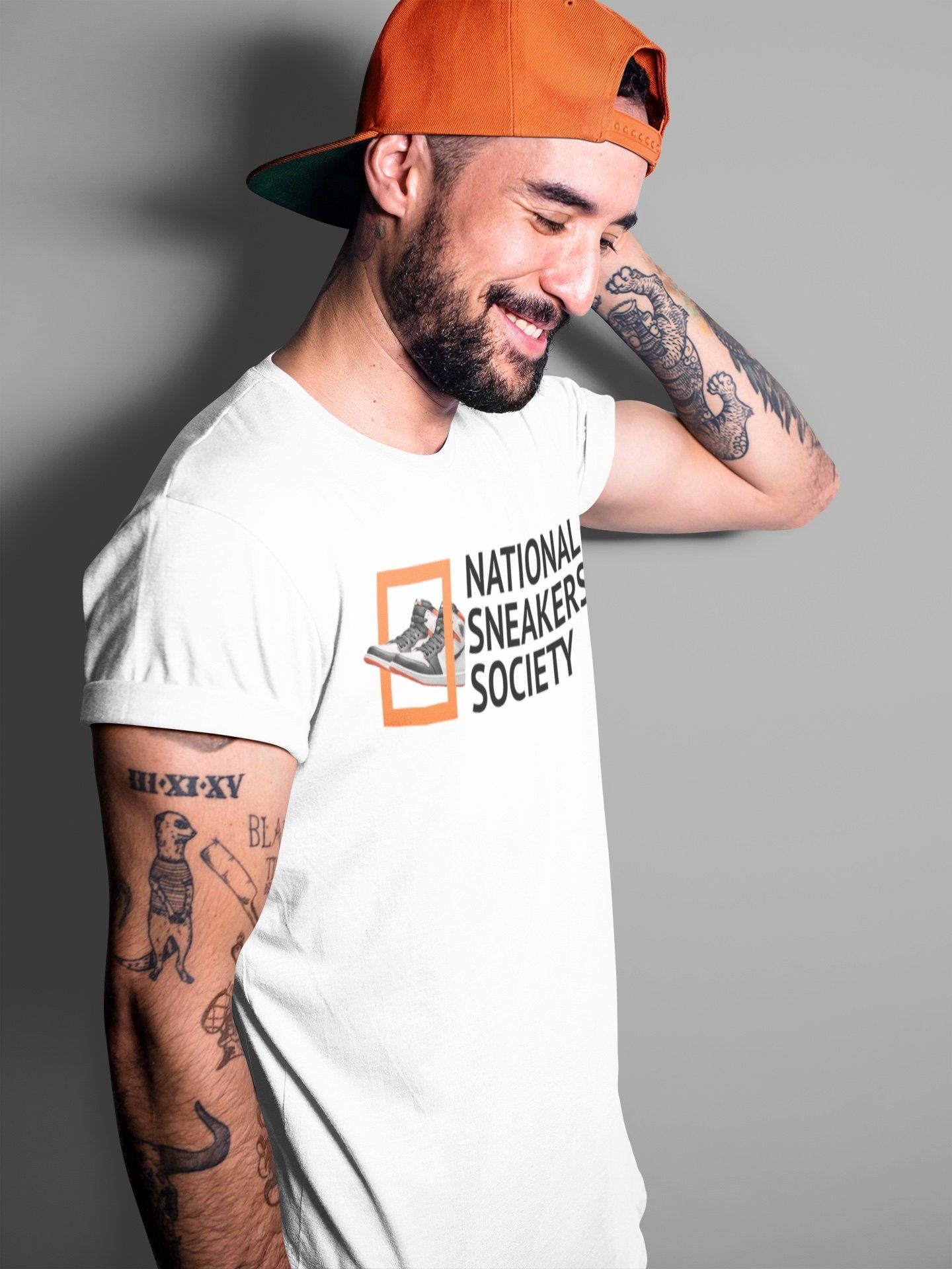 Jordan 1 Electro Orange Sneaker Matching T-Shirt National Sneakers Sneaker Tees Jordan 1 Electro Orange Sneaker Release Tees Crew Neck Tees