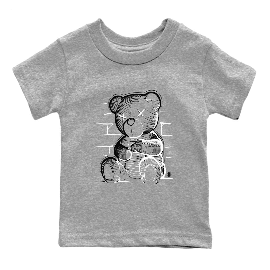 1s Black White shirt to match jordans streetwear brand Neon Bear sneaker tees Air Jordan 1 Black White Drip Gear Zone baby toddler Heather Grey 2 cotton Shirt