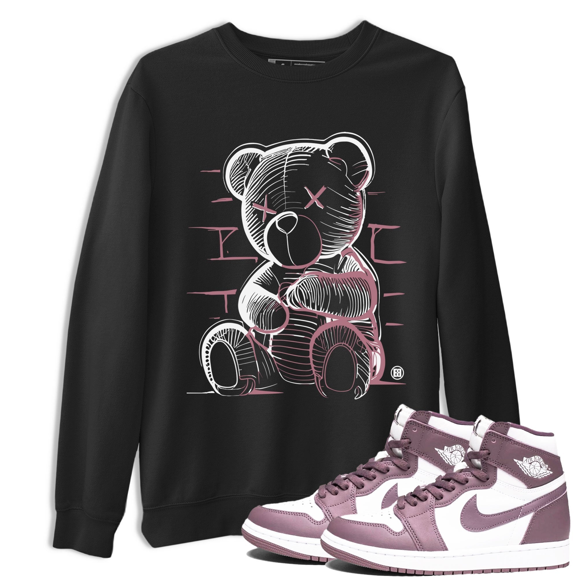Air Jordan 1 Mauve shirt to match jordans Neon Bear crew neck streetwear t-shirt AJ1 High OG Mauve Drip Gear Zone Crew Neck Sneaker Matching TeeUnisex Black 1 Sneaker Matching Tee