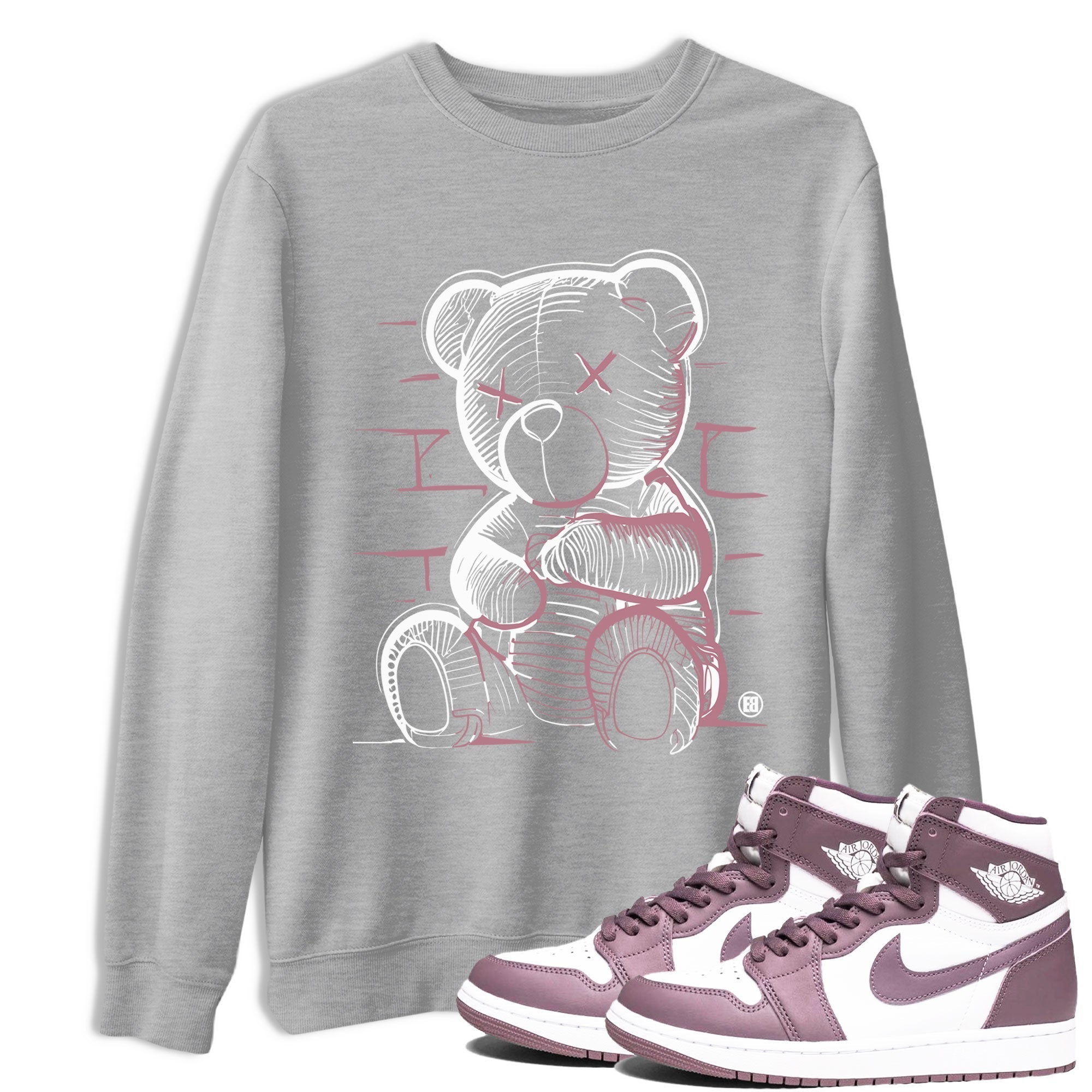 Air Jordan 1 Mauve shirt to match jordans Neon Bear crew neck streetwear t-shirt AJ1 High OG Mauve Drip Gear Zone Crew Neck Sneaker Matching TeeUnisex Heather Grey 1 Sneaker Matching Tee