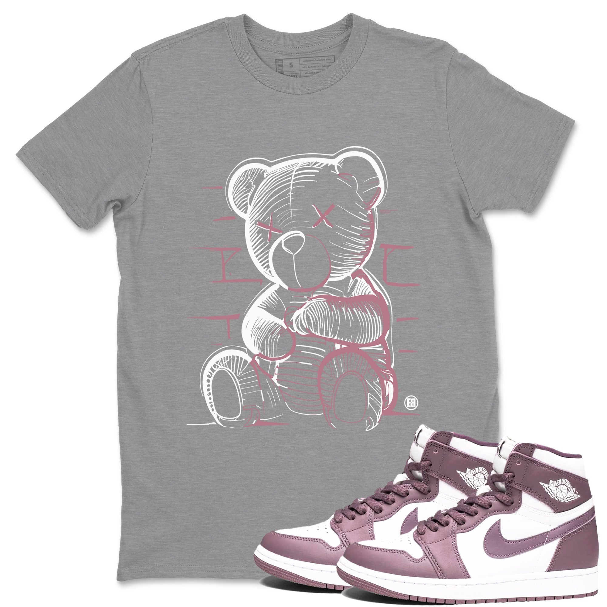 Air Jordan 1 Mauve shirt to match jordans Neon Bear crew neck streetwear t-shirt AJ1 High OG Mauve Drip Gear Zone Crew Neck Sneaker Matching TeeUnisex Heather Grey 1 Sneaker Matching Tee