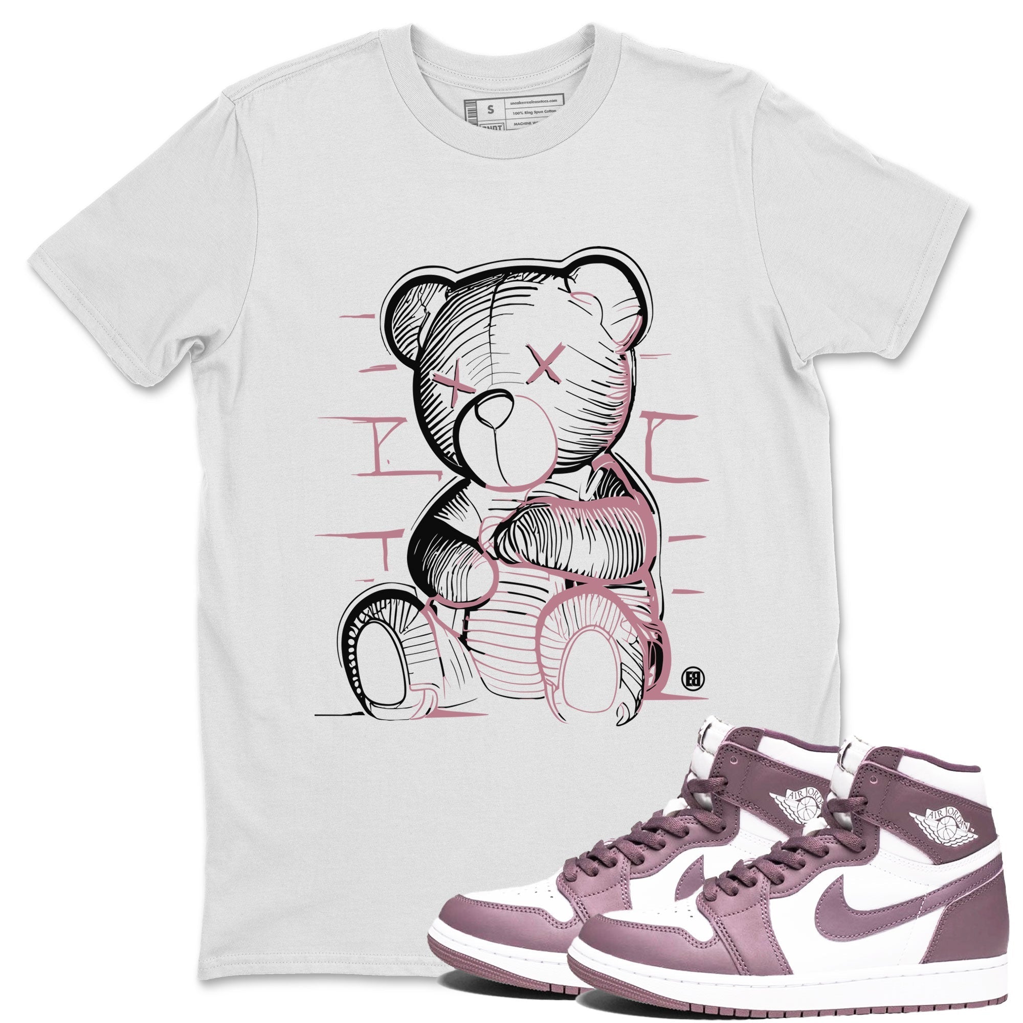 Air Jordan 1 Mauve shirt to match jordans Neon Bear crew neck streetwear t-shirt AJ1 High OG Mauve Drip Gear Zone Crew Neck Sneaker Matching TeeUnisex White 1 Sneaker Matching Tee